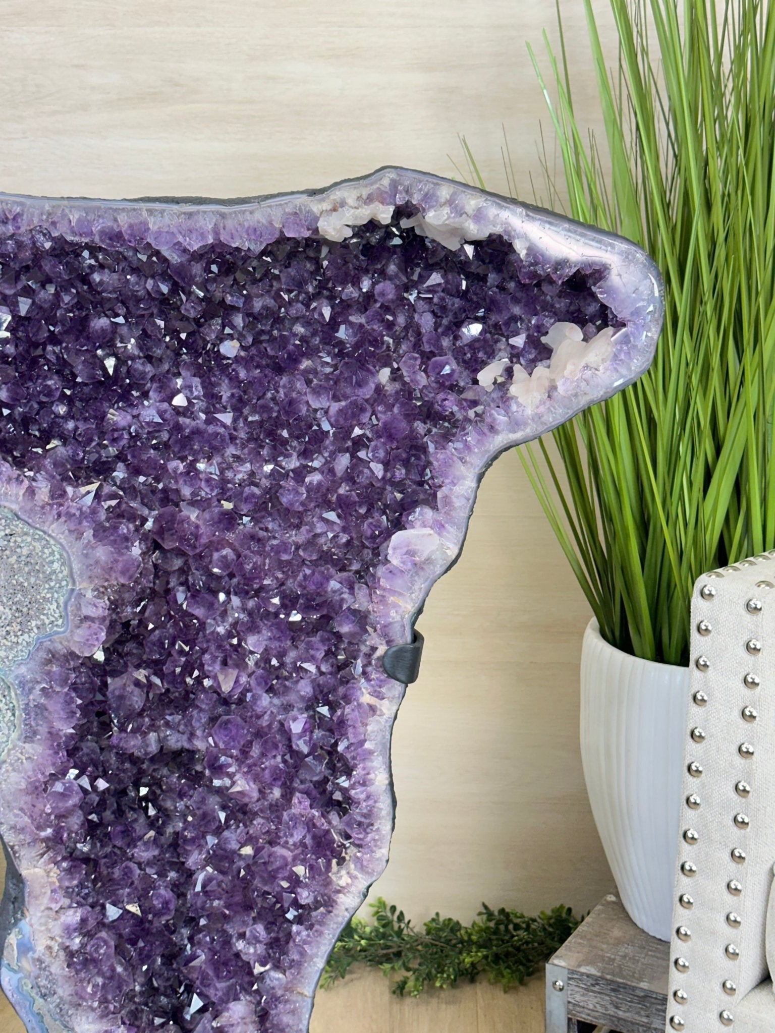 Extra Plus Quality Amethyst Clusters on Metal Stand, 161 lbs, 37" Tall #5491 - 0036 - Brazil GemsBrazil GemsExtra Plus Quality Amethyst Clusters on Metal Stand, 161 lbs, 37" Tall #5491 - 0036Clusters on Fixed Bases5491 - 0036