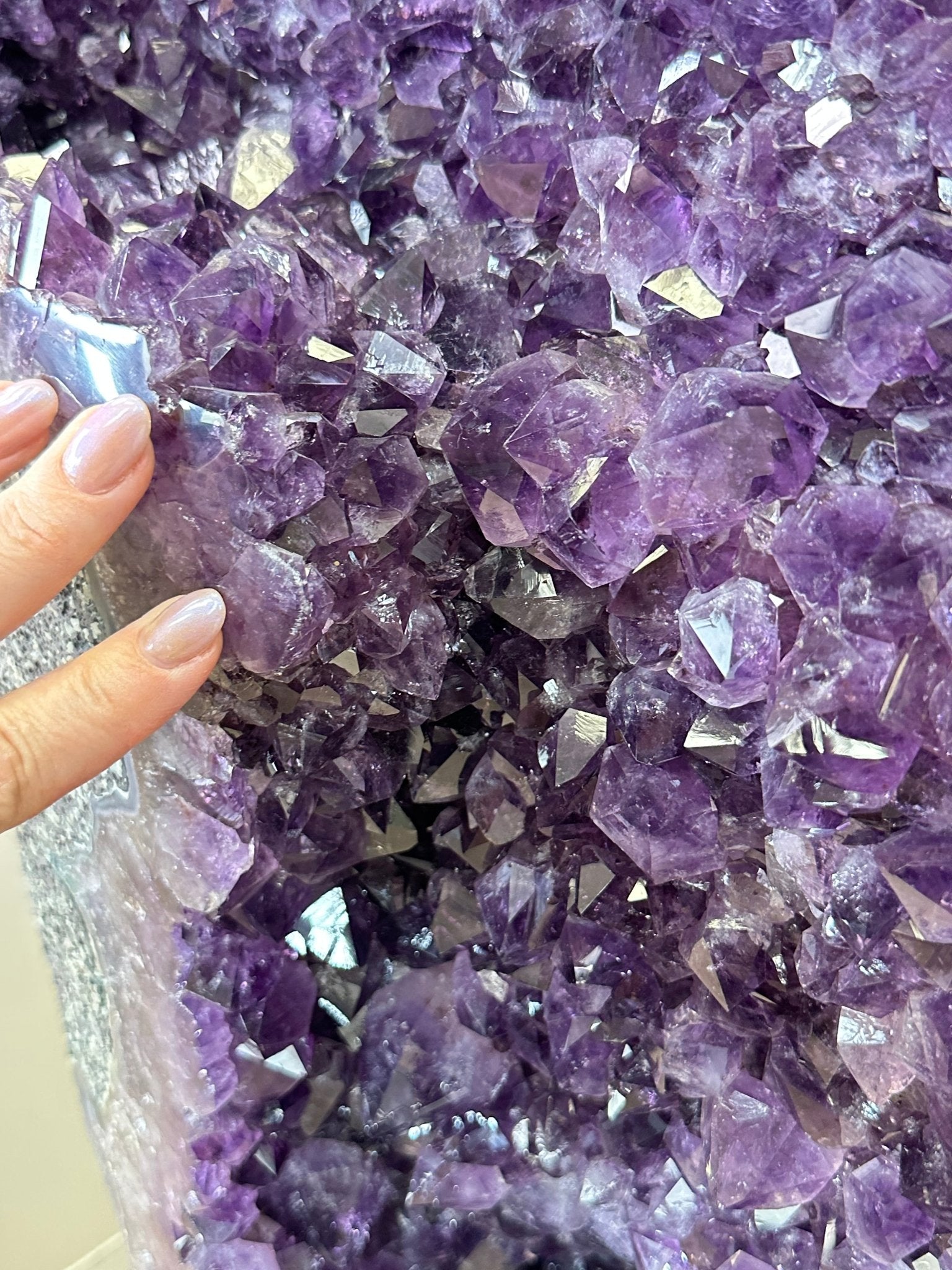 Extra Plus Quality Amethyst Clusters on Metal Stand, 161 lbs, 37" Tall #5491 - 0036 - Brazil GemsBrazil GemsExtra Plus Quality Amethyst Clusters on Metal Stand, 161 lbs, 37" Tall #5491 - 0036Clusters on Fixed Bases5491 - 0036