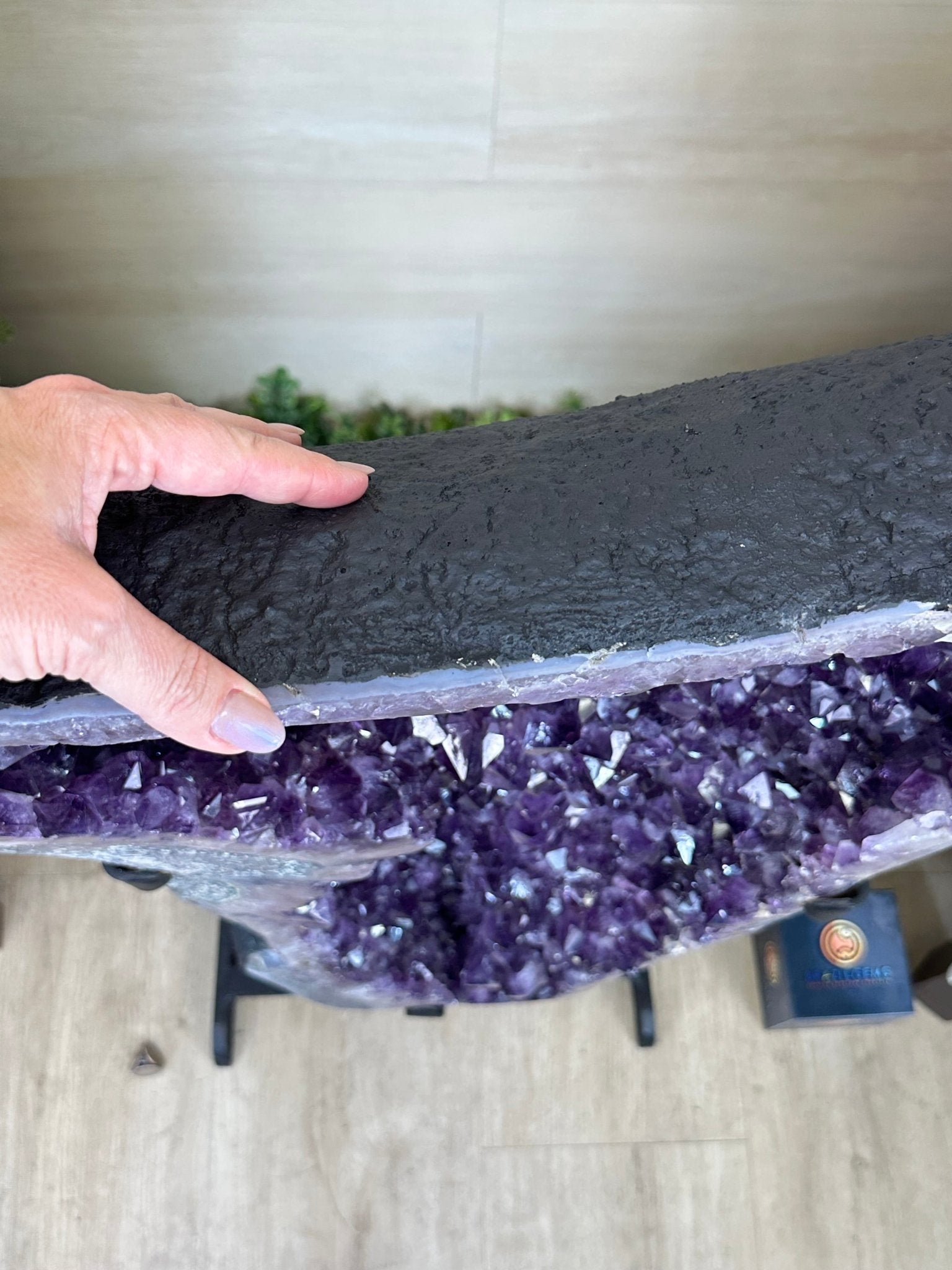 Extra Plus Quality Amethyst Clusters on Metal Stand, 161 lbs, 37" Tall #5491 - 0036 - Brazil GemsBrazil GemsExtra Plus Quality Amethyst Clusters on Metal Stand, 161 lbs, 37" Tall #5491 - 0036Clusters on Fixed Bases5491 - 0036