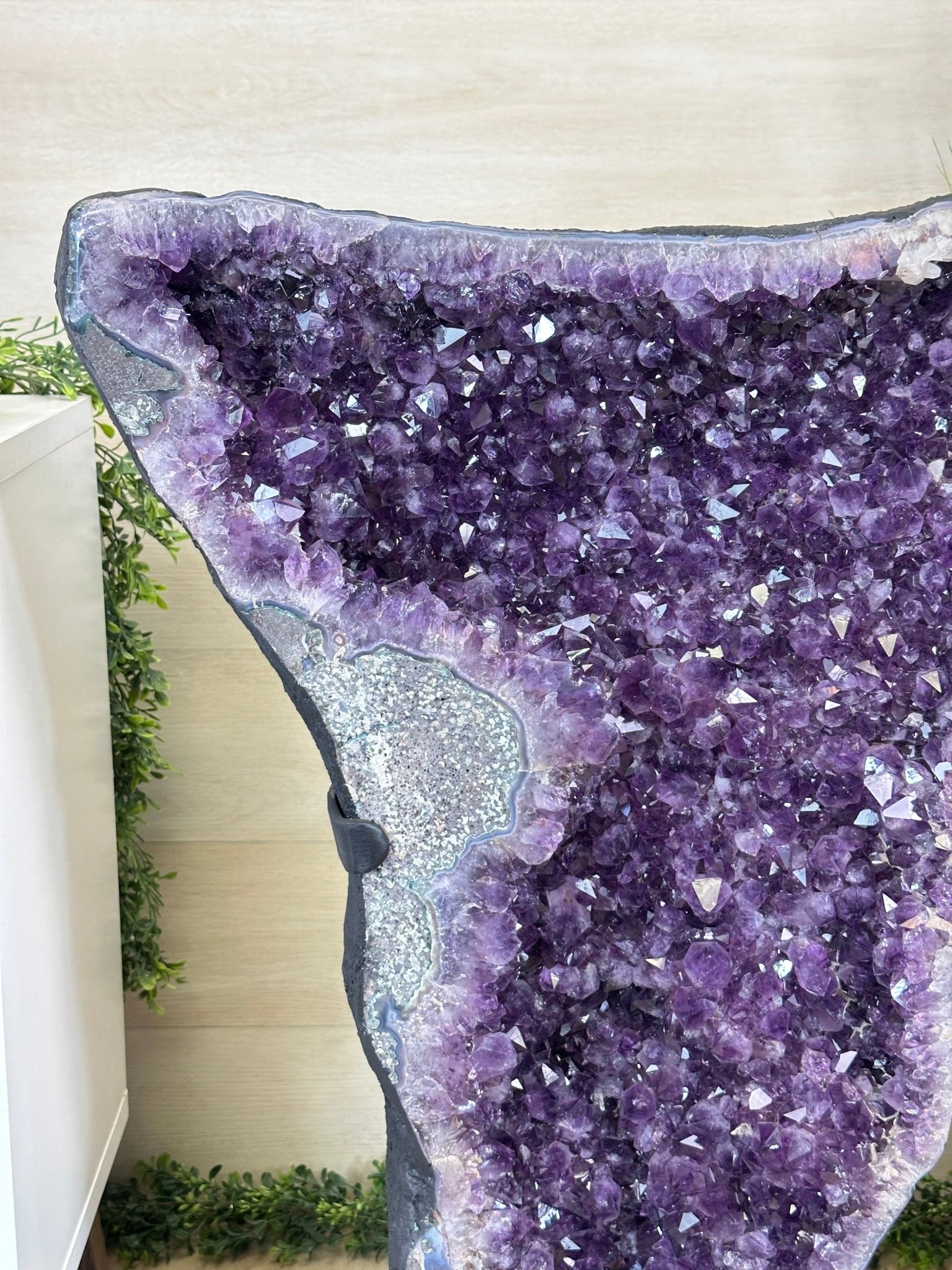 Extra Plus Quality Amethyst Clusters on Metal Stand, 161 lbs, 37" Tall #5491 - 0036 - Brazil GemsBrazil GemsExtra Plus Quality Amethyst Clusters on Metal Stand, 161 lbs, 37" Tall #5491 - 0036Clusters on Fixed Bases5491 - 0036