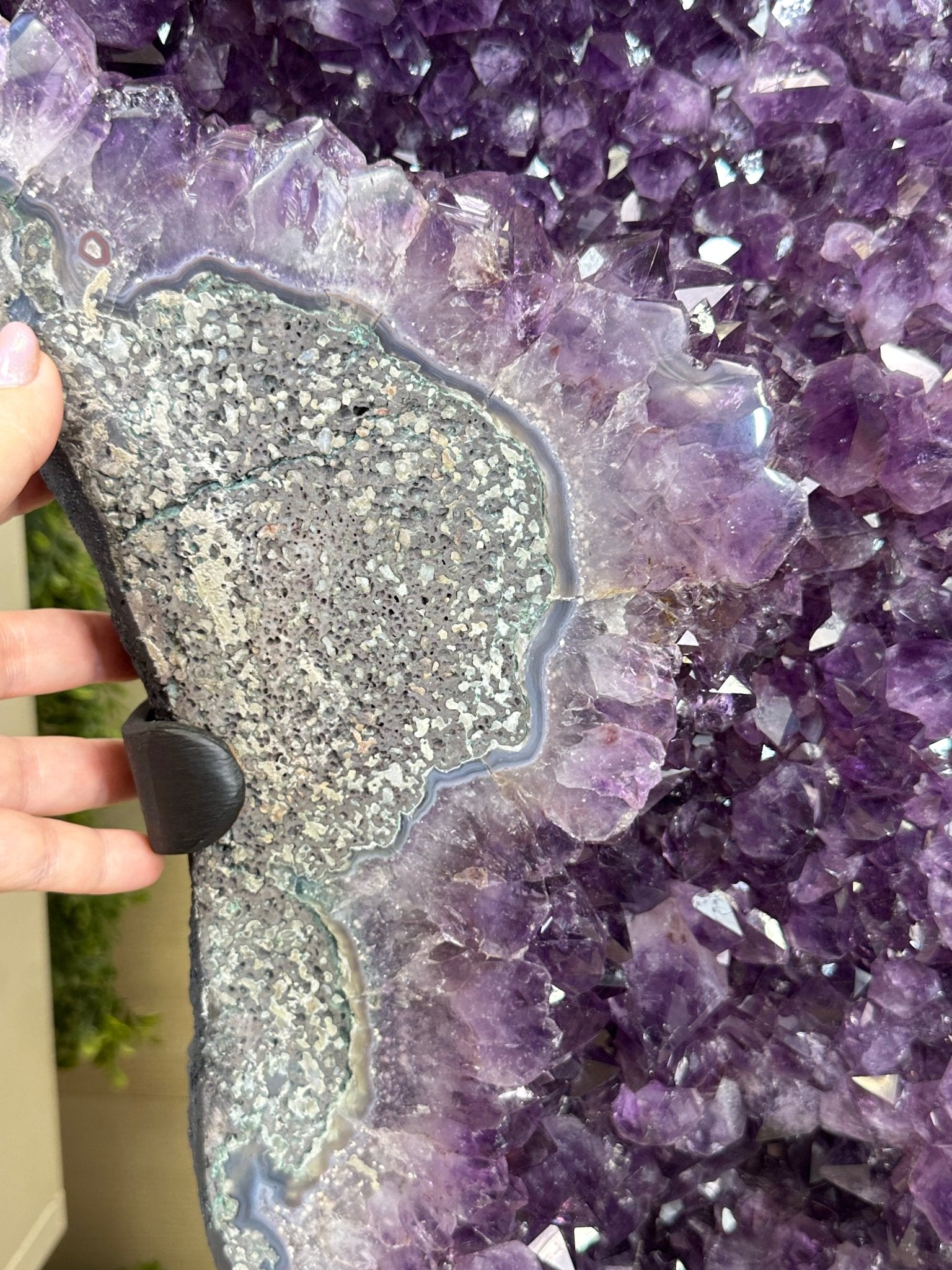 Extra Plus Quality Amethyst Clusters on Metal Stand, 161 lbs, 37" Tall #5491 - 0036 - Brazil GemsBrazil GemsExtra Plus Quality Amethyst Clusters on Metal Stand, 161 lbs, 37" Tall #5491 - 0036Clusters on Fixed Bases5491 - 0036