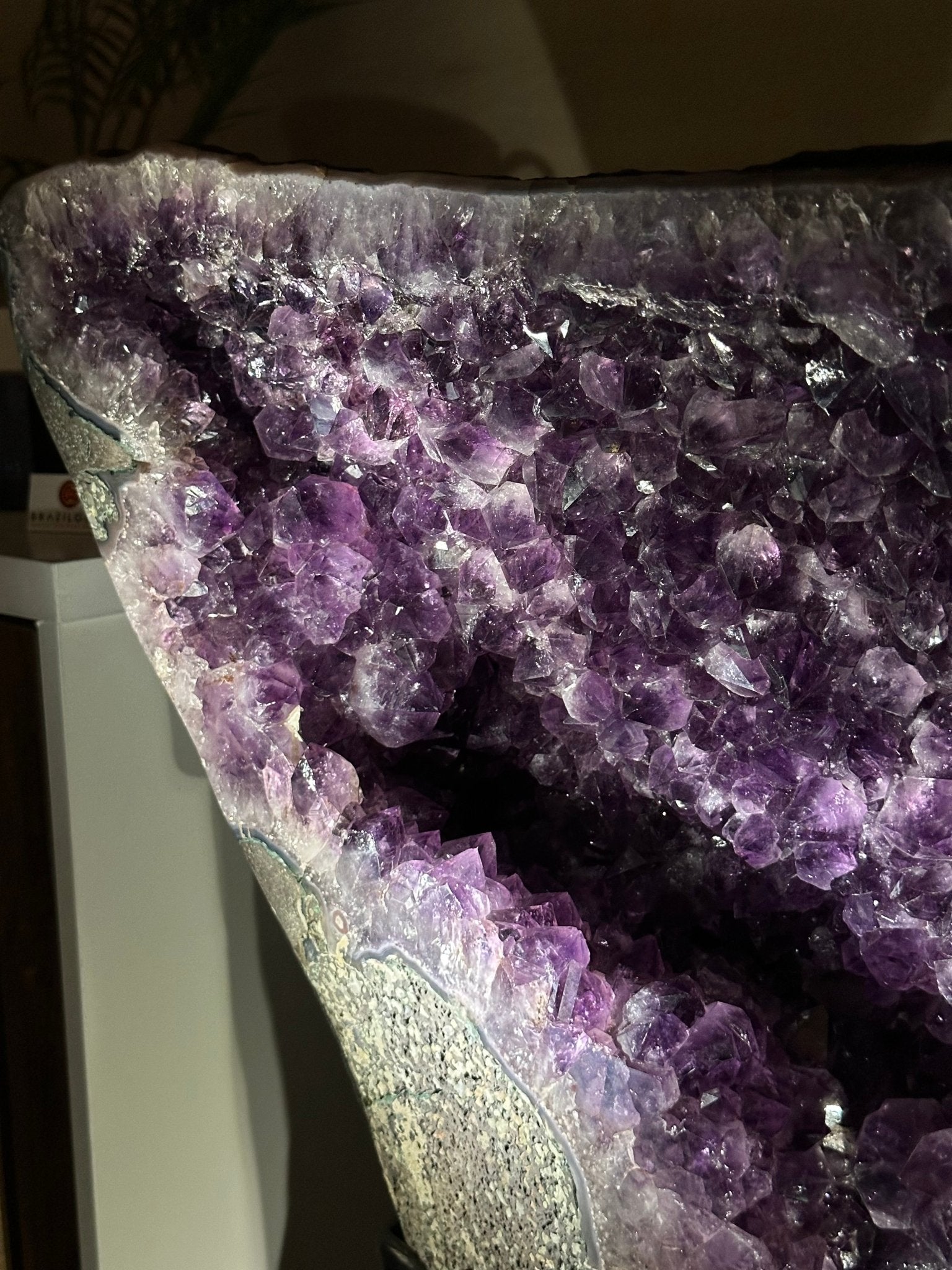 Extra Plus Quality Amethyst Clusters on Metal Stand, 161 lbs, 37" Tall #5491 - 0036 - Brazil GemsBrazil GemsExtra Plus Quality Amethyst Clusters on Metal Stand, 161 lbs, 37" Tall #5491 - 0036Clusters on Fixed Bases5491 - 0036