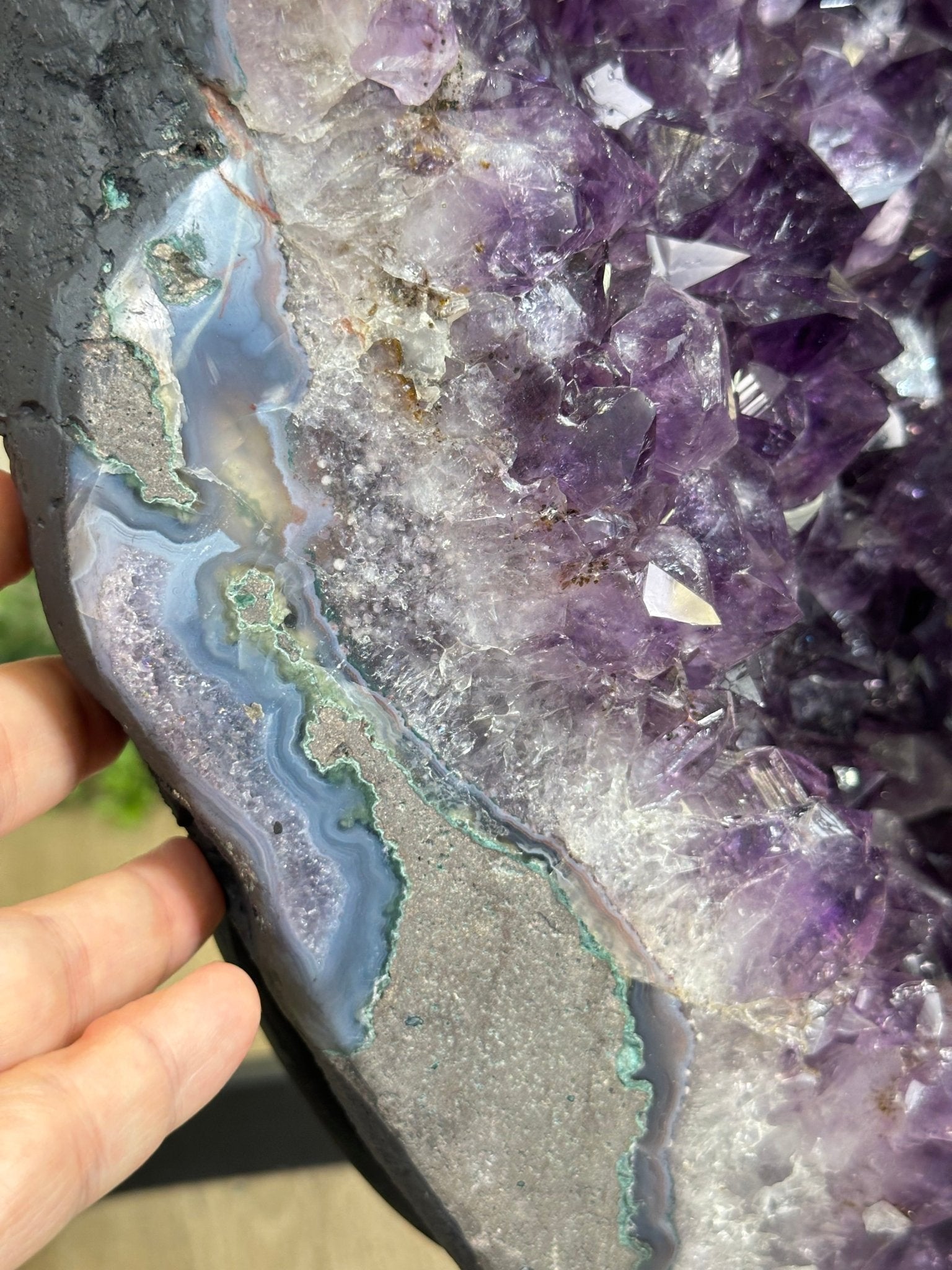 Extra Plus Quality Amethyst Clusters on Metal Stand, 161 lbs, 37" Tall #5491 - 0036 - Brazil GemsBrazil GemsExtra Plus Quality Amethyst Clusters on Metal Stand, 161 lbs, 37" Tall #5491 - 0036Clusters on Fixed Bases5491 - 0036