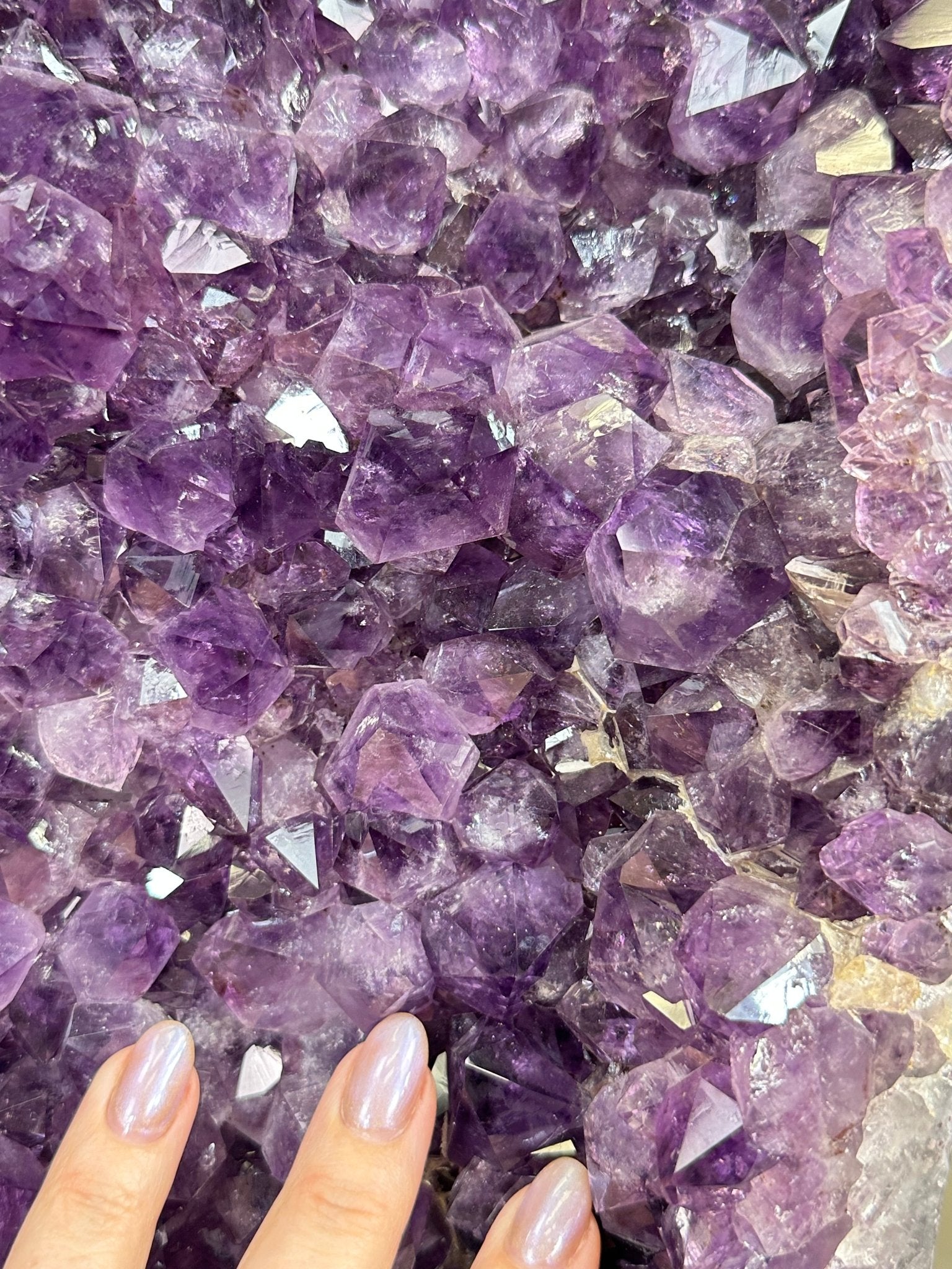 Extra Plus Quality Amethyst Clusters on Metal Stand, 161 lbs, 37" Tall #5491 - 0036 - Brazil GemsBrazil GemsExtra Plus Quality Amethyst Clusters on Metal Stand, 161 lbs, 37" Tall #5491 - 0036Clusters on Fixed Bases5491 - 0036