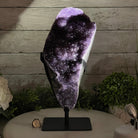 Extra Plus Quality Amethyst Druse Cluster on Metal Stand, 14.4 lbs & 14.25" tall #5491-0056 by Brazil Gems - Brazil GemsBrazil GemsExtra Plus Quality Amethyst Druse Cluster on Metal Stand, 14.4 lbs & 14.25" tall #5491-0056 by Brazil GemsClusters on Fixed Bases5491-0056