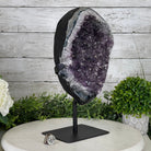 Extra Plus Quality Amethyst Druse Cluster on Metal Stand, 14.8 lbs & 13.25" tall #5491-0053 by Brazil Gems - Brazil GemsBrazil GemsExtra Plus Quality Amethyst Druse Cluster on Metal Stand, 14.8 lbs & 13.25" tall #5491-0053 by Brazil GemsClusters on Fixed Bases5491-0053