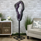 Extra Plus Quality Amethyst Druse Crystal Portal on a Stand, 85 lbs & 66.75" Tall Model #5606-0011 by Brazil Gems - Brazil GemsBrazil GemsExtra Plus Quality Amethyst Druse Crystal Portal on a Stand, 85 lbs & 66.75" Tall Model #5606-0011 by Brazil GemsPortals on Fixed Bases5606-0011