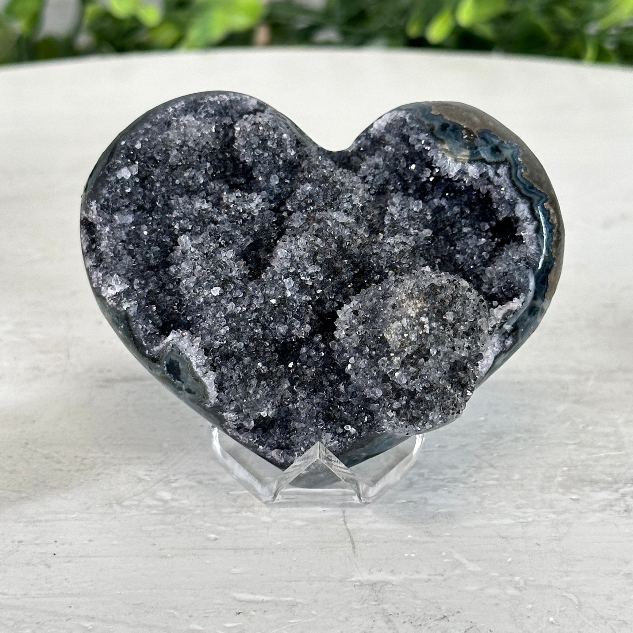 Extra Plus Quality Amethyst Heart Geode on an Acrylic Stand, 0.29 lbs & 2.1" Tall #5462-0024 by Brazil Gems - Brazil GemsBrazil GemsExtra Plus Quality Amethyst Heart Geode on an Acrylic Stand, 0.29 lbs & 2.1" Tall #5462-0024 by Brazil GemsHearts5462-0024
