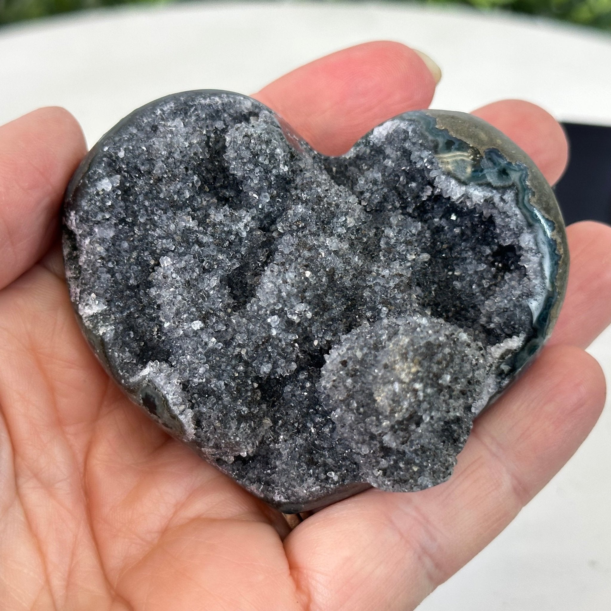 Extra Plus Quality Amethyst Heart Geode on an Acrylic Stand, 0.29 lbs & 2.1" Tall #5462-0024 by Brazil Gems - Brazil GemsBrazil GemsExtra Plus Quality Amethyst Heart Geode on an Acrylic Stand, 0.29 lbs & 2.1" Tall #5462-0024 by Brazil GemsHearts5462-0024