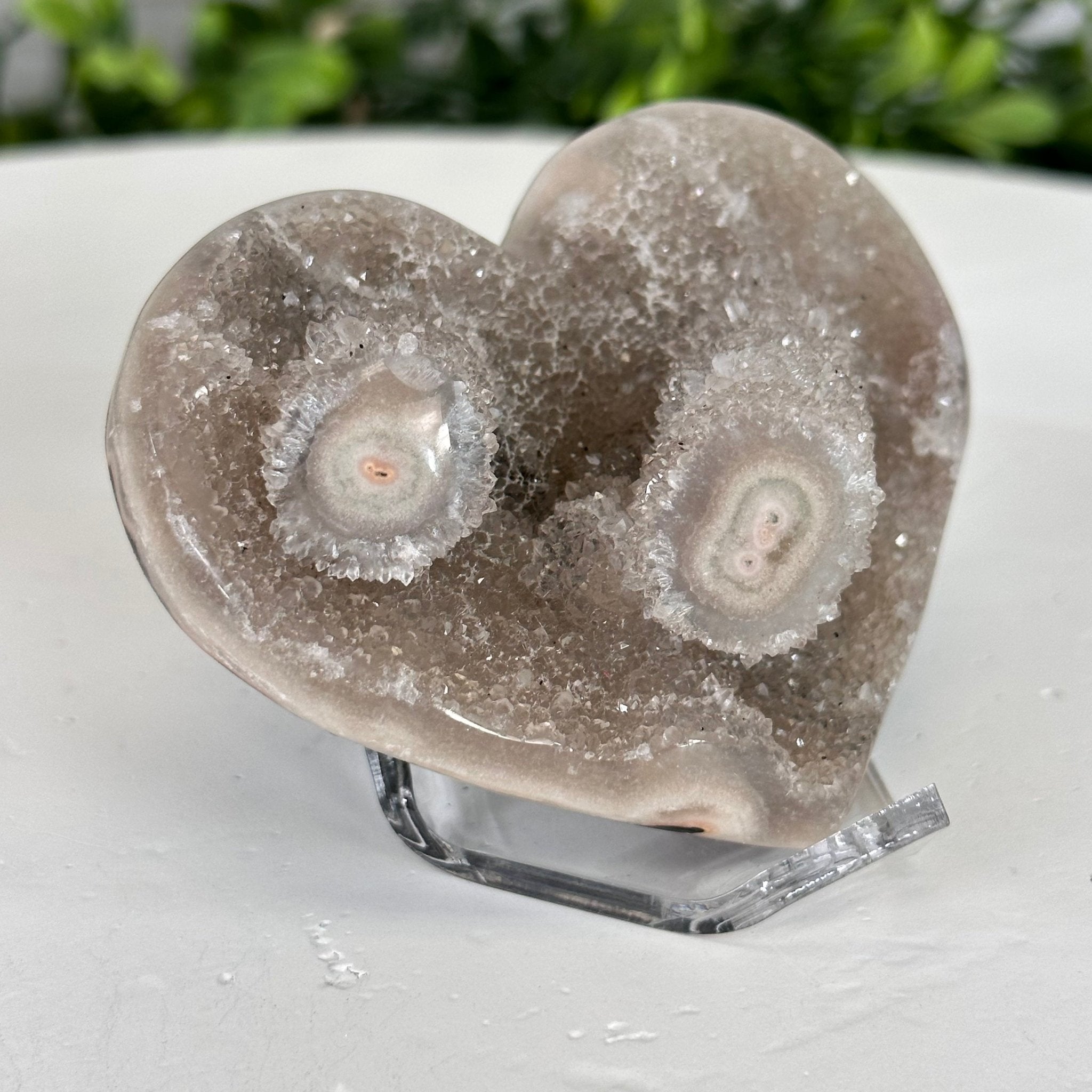 Extra Plus Quality Amethyst Heart Geode on an Acrylic Stand, 0.3 lbs & 2" Tall #5462-0080 by Brazil Gems - Brazil GemsBrazil GemsExtra Plus Quality Amethyst Heart Geode on an Acrylic Stand, 0.3 lbs & 2" Tall #5462-0080 by Brazil GemsHearts5462-0080