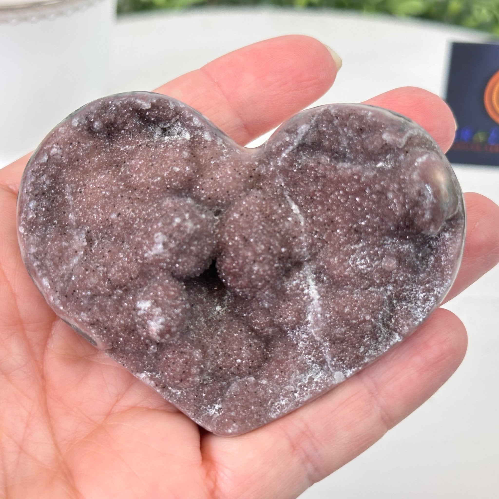 Extra Plus Quality Amethyst Heart Geode on an Acrylic Stand, 0.32 lbs & 2.4" Tall #5462-0027 by Brazil Gems - Brazil GemsBrazil GemsExtra Plus Quality Amethyst Heart Geode on an Acrylic Stand, 0.32 lbs & 2.4" Tall #5462-0027 by Brazil GemsHearts5462-0027
