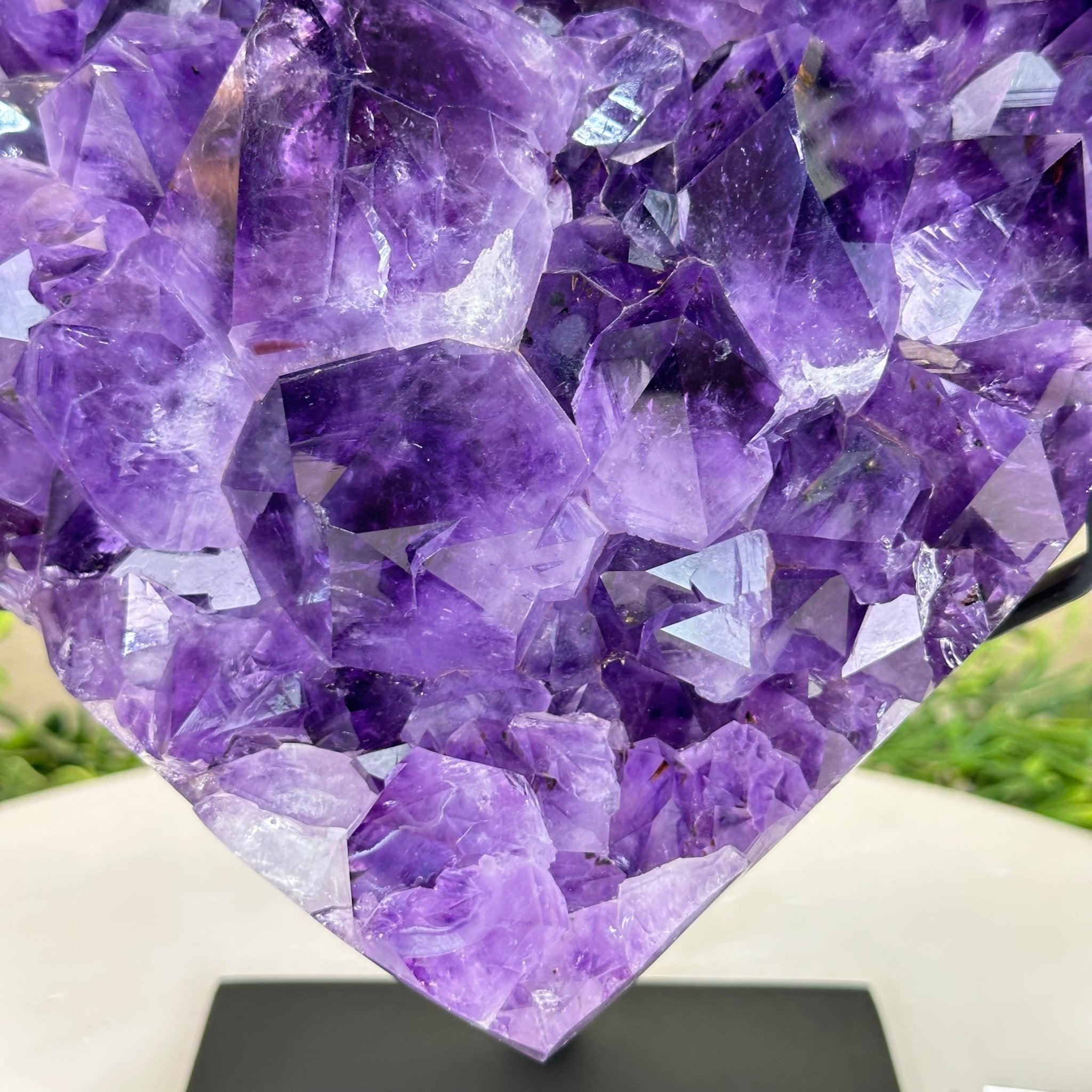 Extra Plus Quality Amethyst Heart Geode on stand, 10.4 lbs & 9.2" Tall #5463 - 0359 - Brazil GemsBrazil GemsExtra Plus Quality Amethyst Heart Geode on stand, 10.4 lbs & 9.2" Tall #5463 - 0359Hearts5463 - 0359