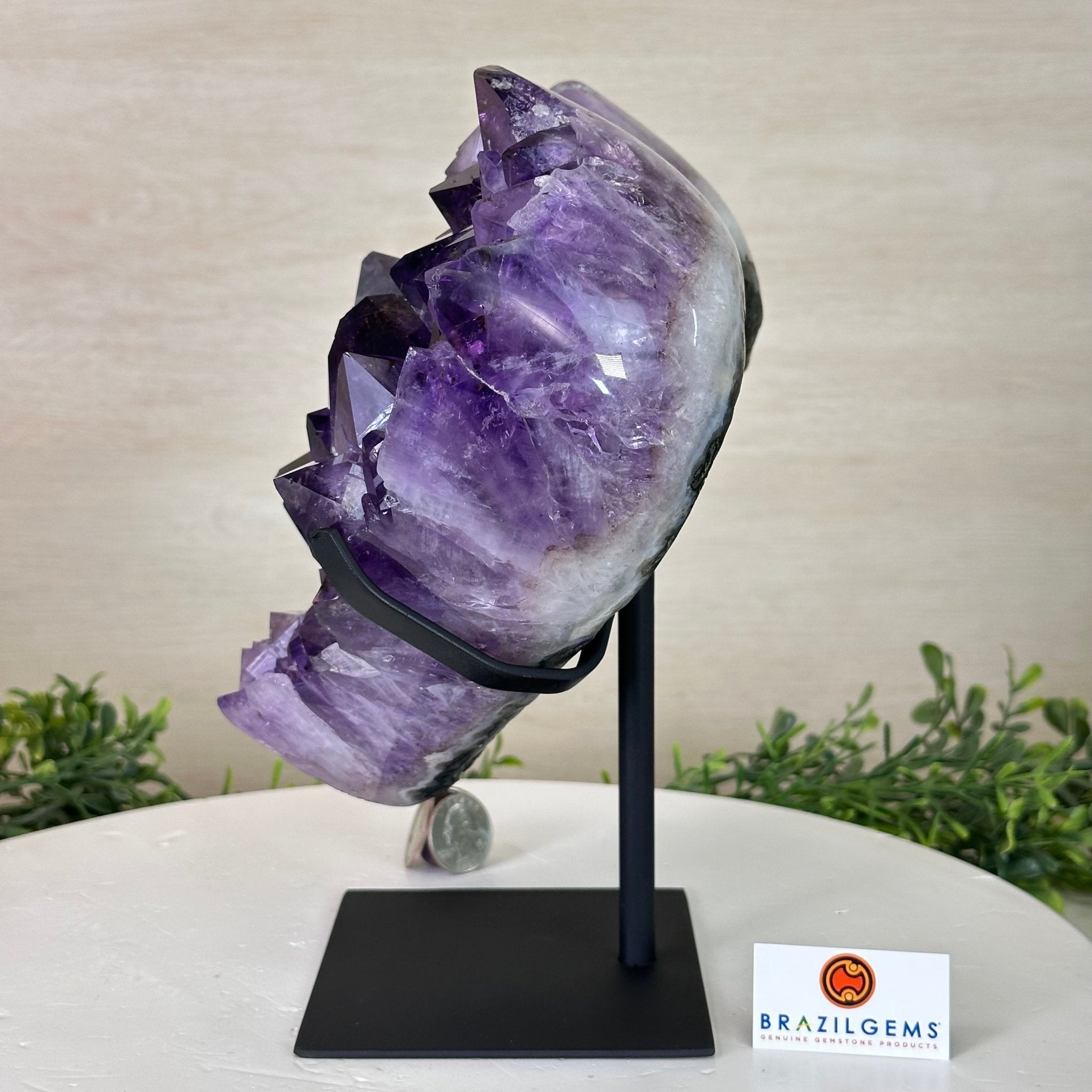 Extra Plus Quality Amethyst Heart Geode on stand, 10.4 lbs & 9.2" Tall #5463 - 0359 - Brazil GemsBrazil GemsExtra Plus Quality Amethyst Heart Geode on stand, 10.4 lbs & 9.2" Tall #5463 - 0359Hearts5463 - 0359