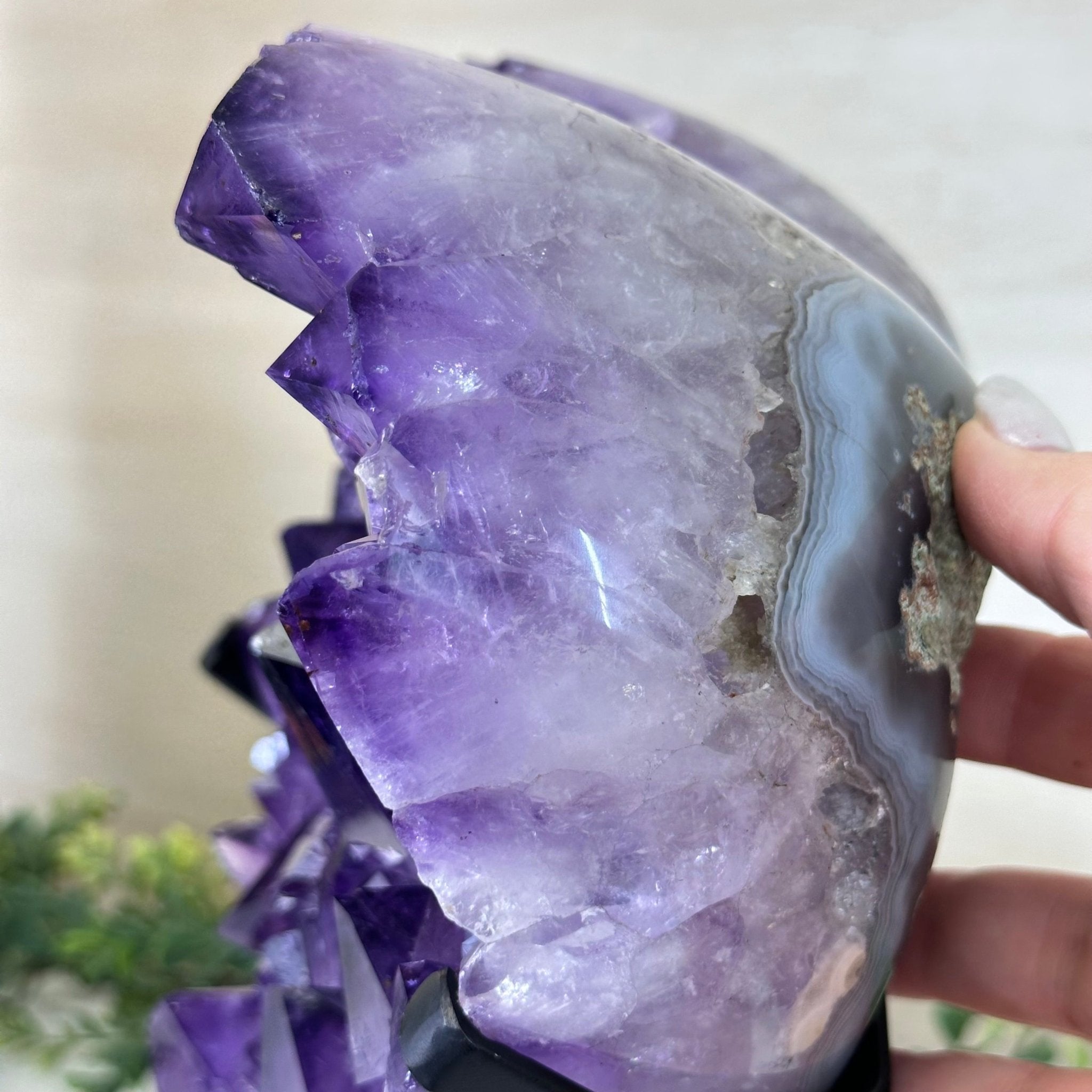 Extra Plus Quality Amethyst Heart Geode on stand, 11.3 lbs & 9.9" Tall #5463 - 0362 - Brazil GemsBrazil GemsExtra Plus Quality Amethyst Heart Geode on stand, 11.3 lbs & 9.9" Tall #5463 - 0362Hearts5463 - 0362