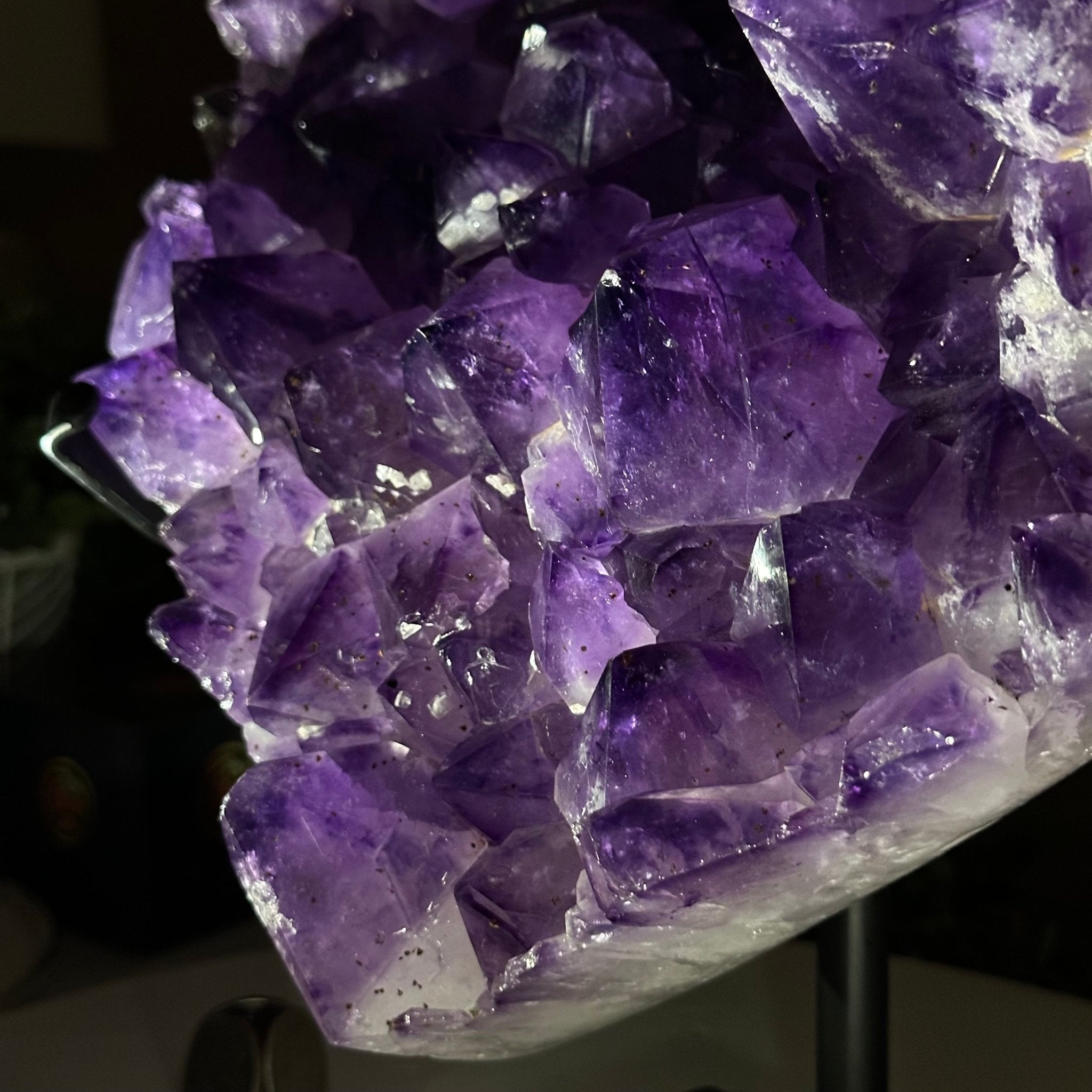 Extra Plus Quality Amethyst Heart Geode on stand, 11.3 lbs & 9.9" Tall #5463 - 0362 - Brazil GemsBrazil GemsExtra Plus Quality Amethyst Heart Geode on stand, 11.3 lbs & 9.9" Tall #5463 - 0362Hearts5463 - 0362