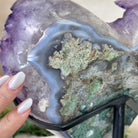 Extra Plus Quality Amethyst Heart Geode on stand, 11.3 lbs & 9.9" Tall #5463 - 0362 - Brazil GemsBrazil GemsExtra Plus Quality Amethyst Heart Geode on stand, 11.3 lbs & 9.9" Tall #5463 - 0362Hearts5463 - 0362