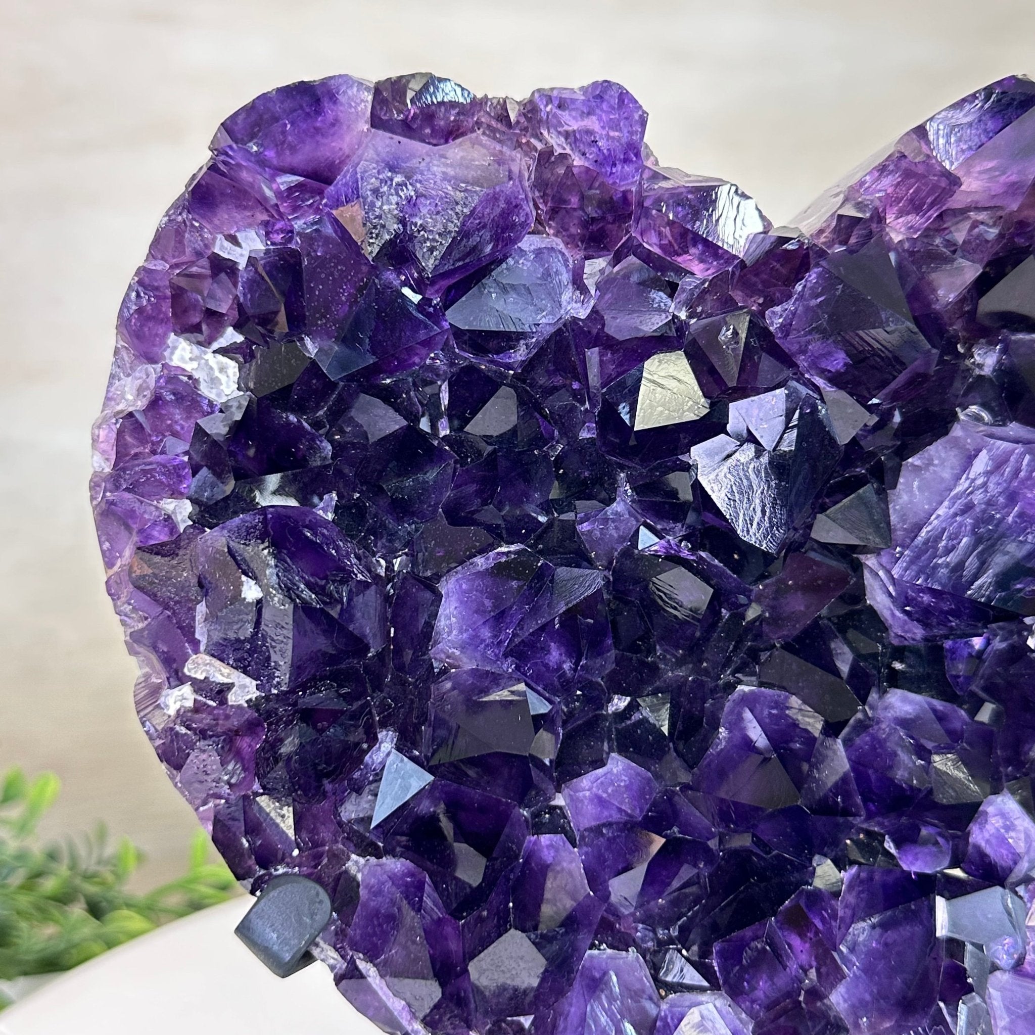 Extra Plus Quality Amethyst Heart Geode on stand, 7.7 lbs & 9" Tall #5463 - 0361 - Brazil GemsBrazil GemsExtra Plus Quality Amethyst Heart Geode on stand, 7.7 lbs & 9" Tall #5463 - 0361Hearts5463 - 0361