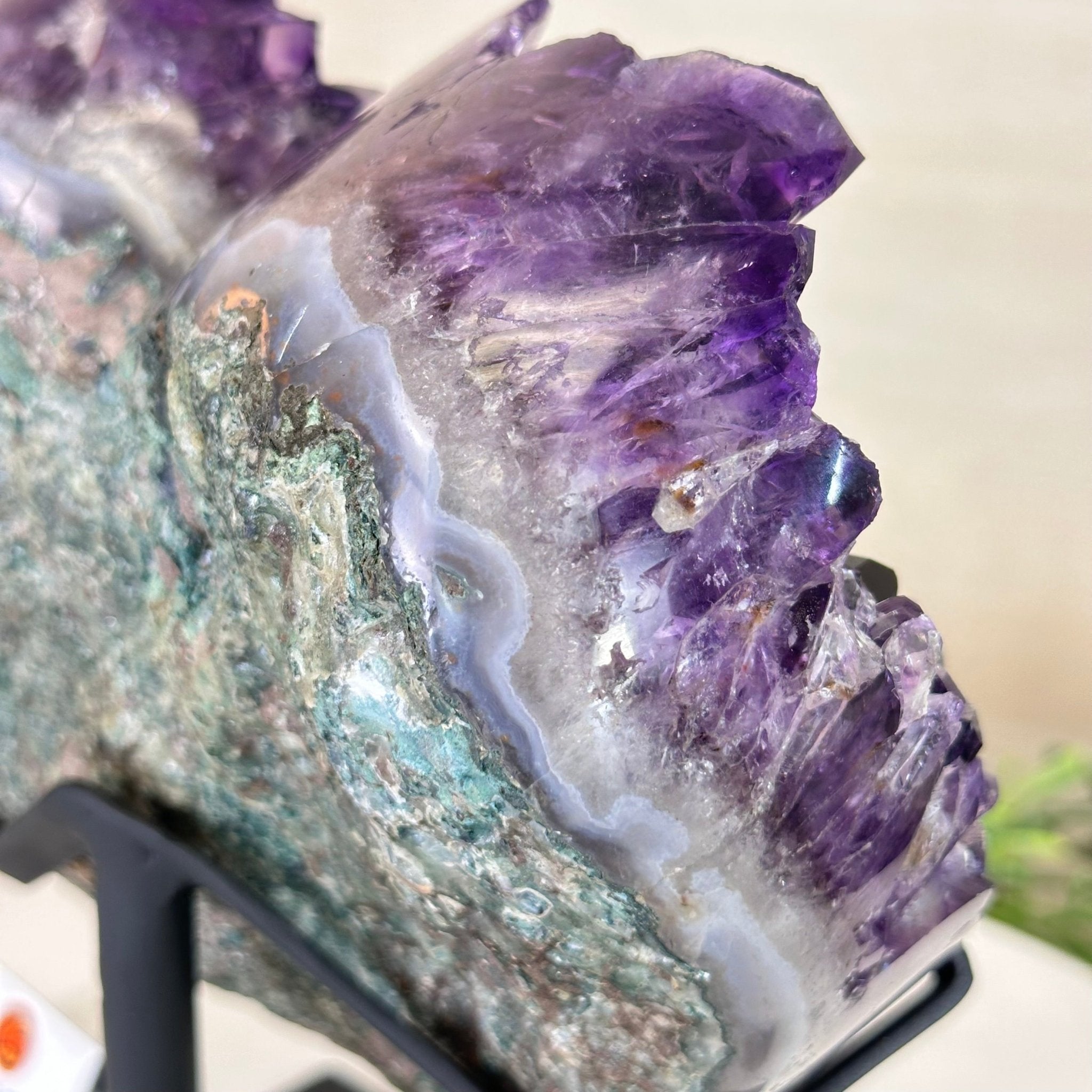 Extra Plus Quality Amethyst Heart Geode on stand, 7.7 lbs & 9" Tall #5463 - 0361 - Brazil GemsBrazil GemsExtra Plus Quality Amethyst Heart Geode on stand, 7.7 lbs & 9" Tall #5463 - 0361Hearts5463 - 0361