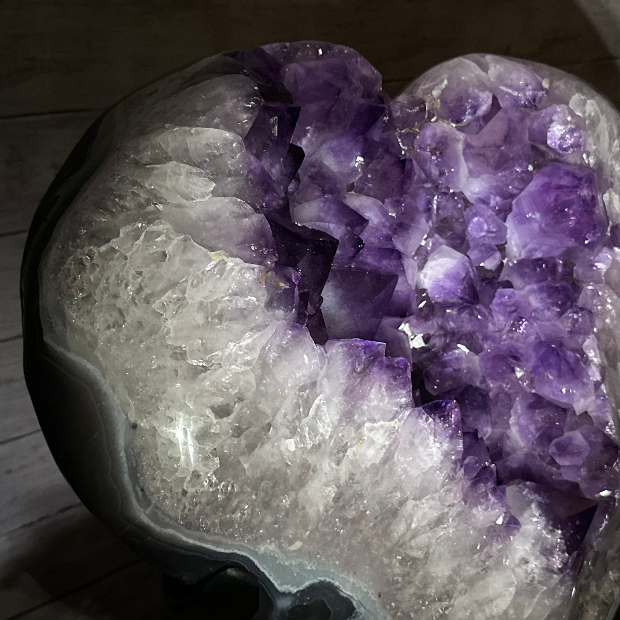 Extra Plus Quality Amethyst Heart Geode w/ metal stand, 88.6 lbs & 21" Tall #5463 - 0365 - Brazil GemsBrazil GemsExtra Plus Quality Amethyst Heart Geode w/ metal stand, 88.6 lbs & 21" Tall #5463 - 0365Hearts5463 - 0365