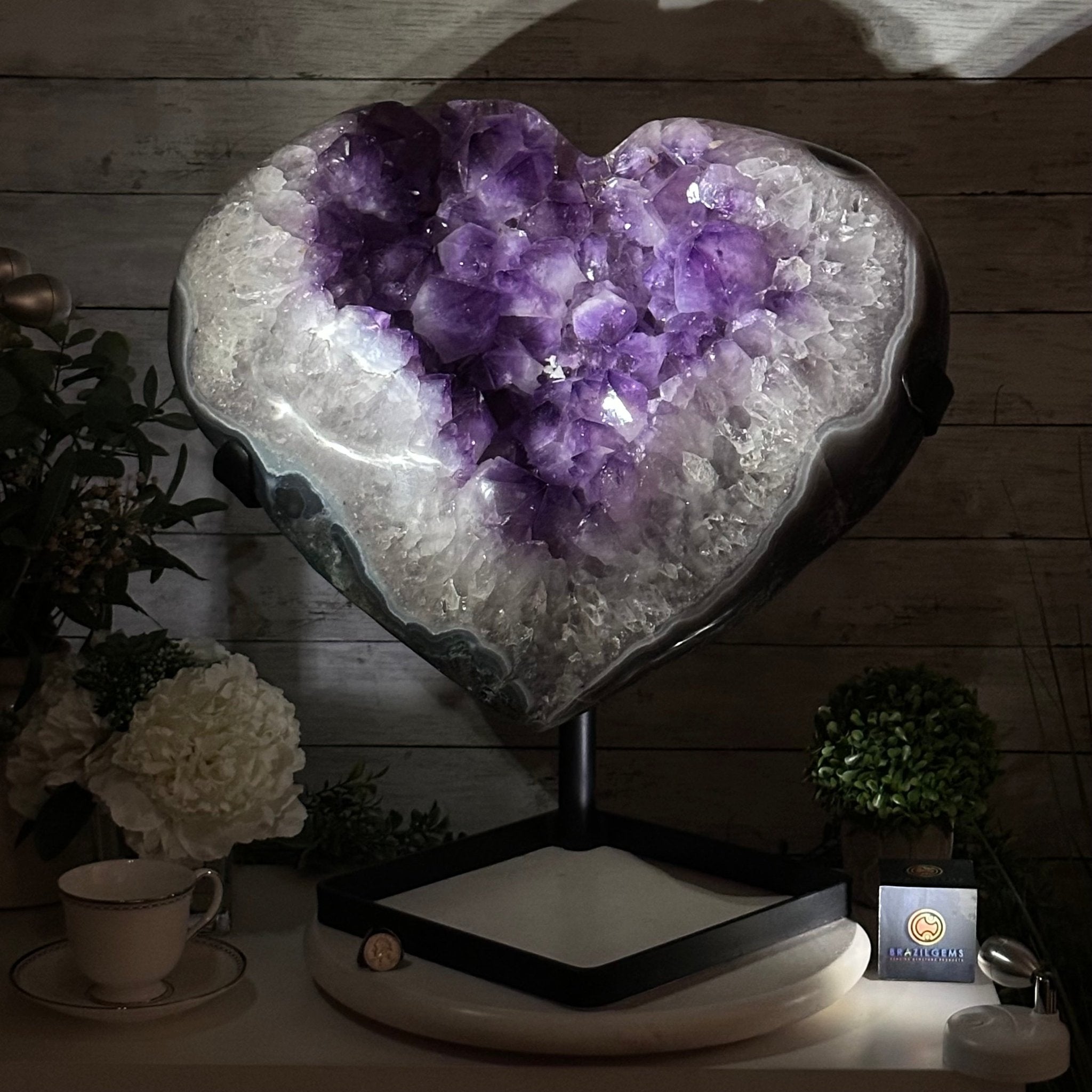 Amethyst Geode Heart For Sale by Brazil Gems® #5463-0365