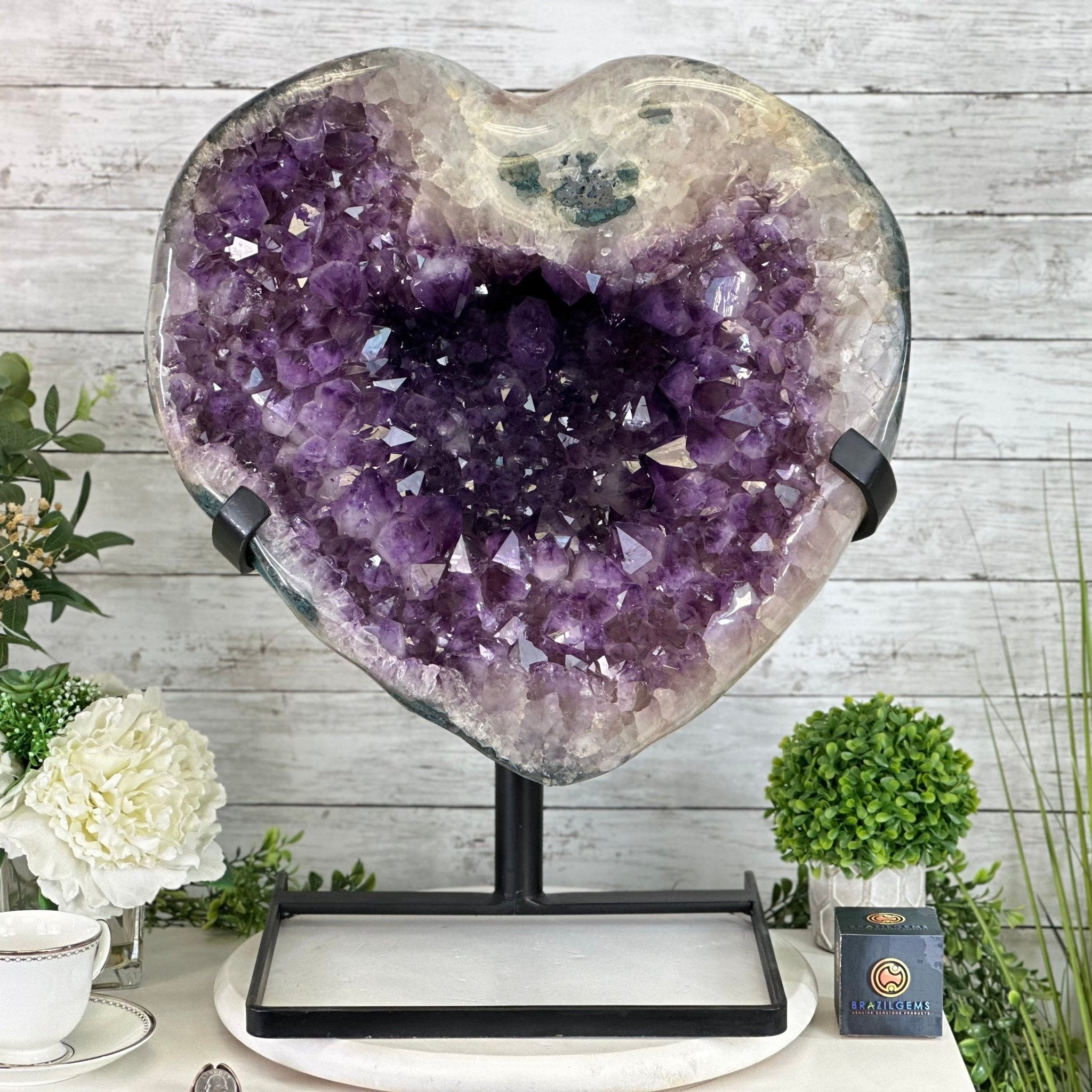 Extra Plus Quality Amethyst Heart Geode w/ metal stand, 999 lbs & 999" Tall #5463 - 0366 - Brazil GemsBrazil GemsExtra Plus Quality Amethyst Heart Geode w/ metal stand, 999 lbs & 999" Tall #5463 - 0366Hearts5463 - 0366