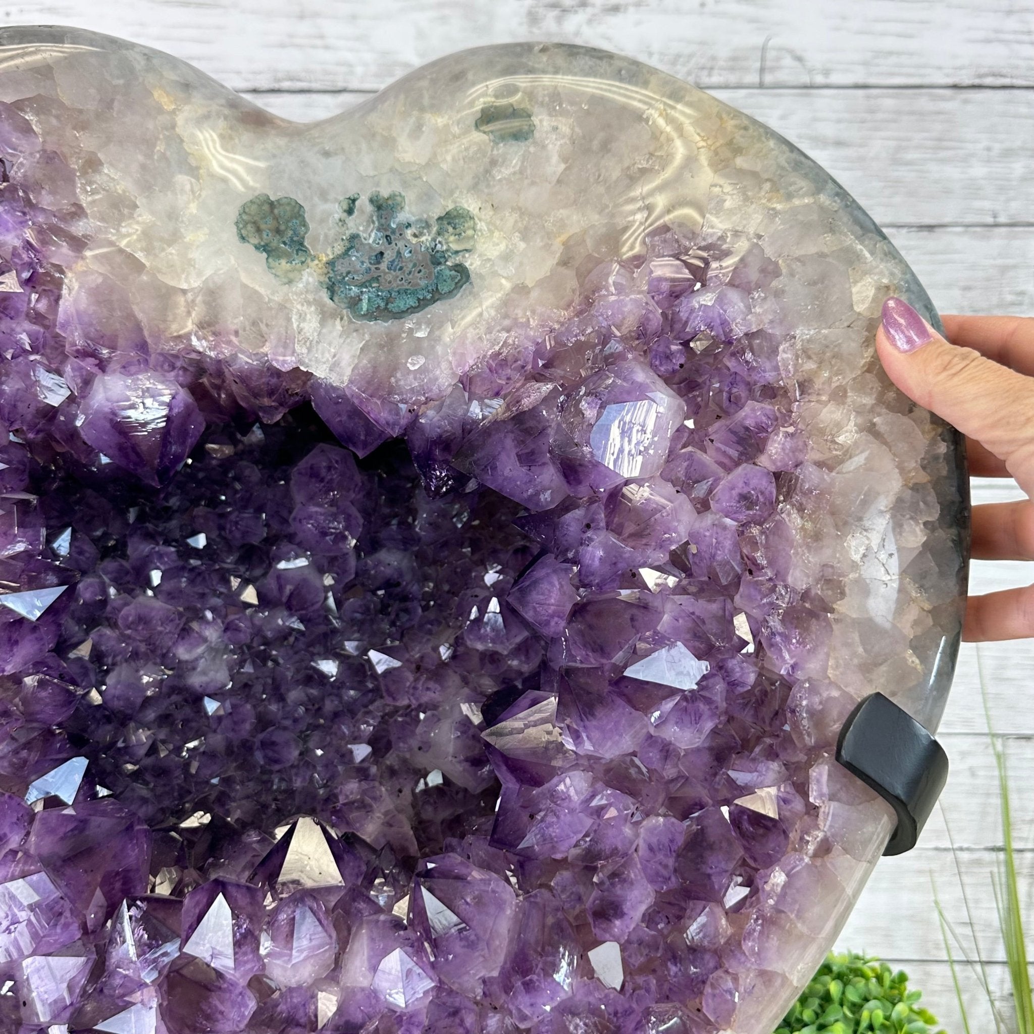 Extra Plus Quality Amethyst Heart Geode w/ metal stand, 999 lbs & 999" Tall #5463 - 0366 - Brazil GemsBrazil GemsExtra Plus Quality Amethyst Heart Geode w/ metal stand, 999 lbs & 999" Tall #5463 - 0366Hearts5463 - 0366