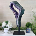 Extra Plus Quality Amethyst Portal, Metal Stand, 18.4 lbs & 22.5" Tall #5604 - 0120 - Brazil GemsBrazil GemsExtra Plus Quality Amethyst Portal, Metal Stand, 18.4 lbs & 22.5" Tall #5604 - 0120Portals on Rotating Bases5604 - 0120