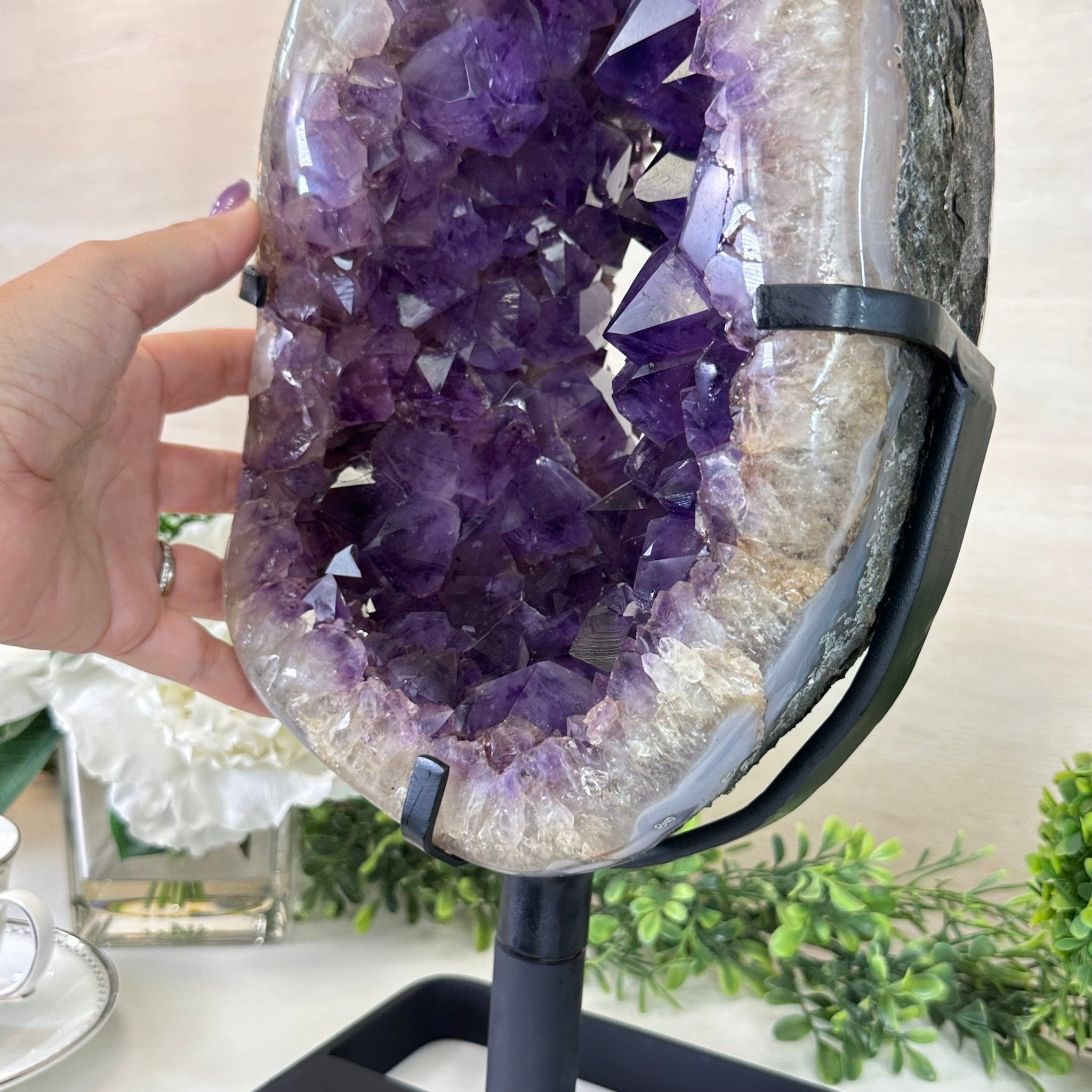 Extra Plus Quality Amethyst Portal, Metal Stand, 25.2 lbs & 17" Tall #5604 - 0113 - Brazil GemsBrazil GemsExtra Plus Quality Amethyst Portal, Metal Stand, 25.2 lbs & 17" Tall #5604 - 0113Portals on Rotating Bases5604 - 0113