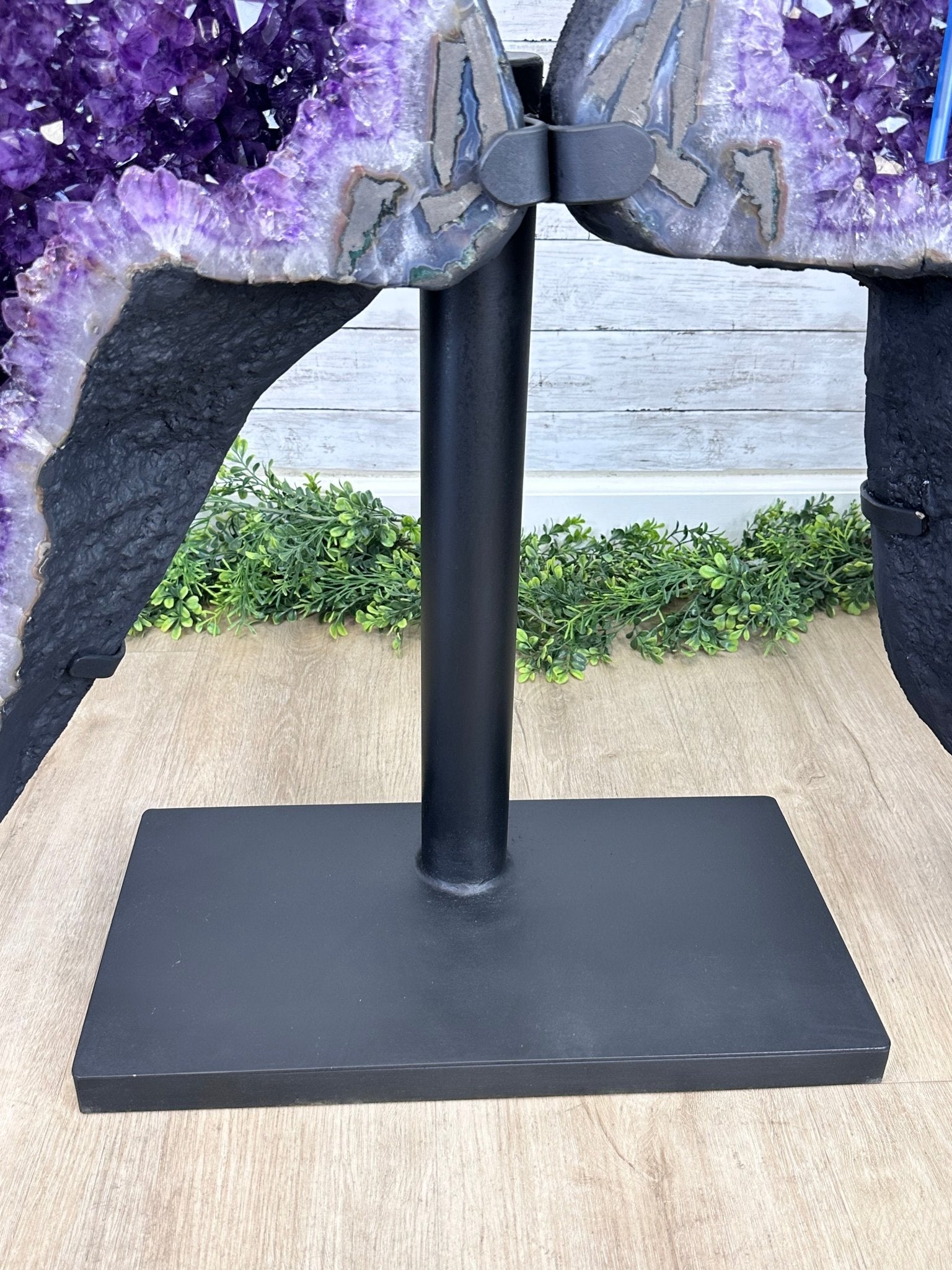 Extra Plus Quality Amethyst Wings on a Metal Stand, 178 lbs, 36" Tall #5493-0040 - Brazil GemsBrazil GemsExtra Plus Quality Amethyst Wings on a Metal Stand, 178 lbs, 36" Tall #5493-0040Amethyst Butterfly Wings5493-0040