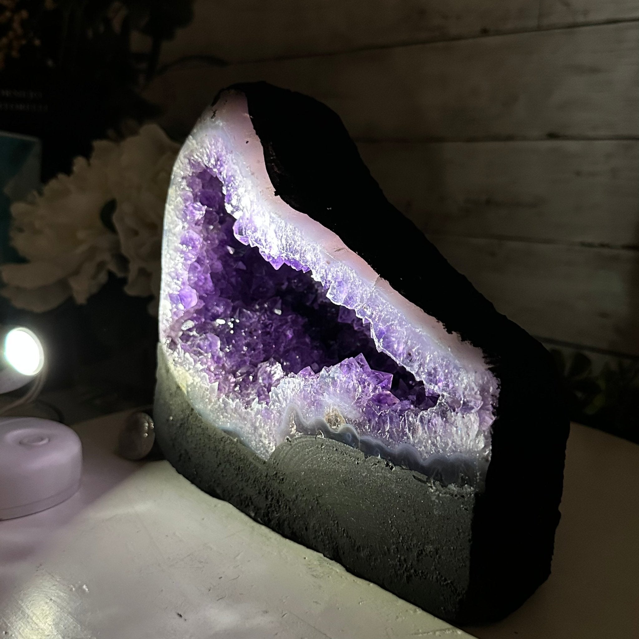 Extra Plus Quality Brazilian Amethyst Cathedral, 10.5 lbs & 7.2" Tall, Model #5601-0957 by Brazil Gems - Brazil GemsBrazil GemsExtra Plus Quality Brazilian Amethyst Cathedral, 10.5 lbs & 7.2" Tall, Model #5601-0957 by Brazil GemsCathedrals5601-0957
