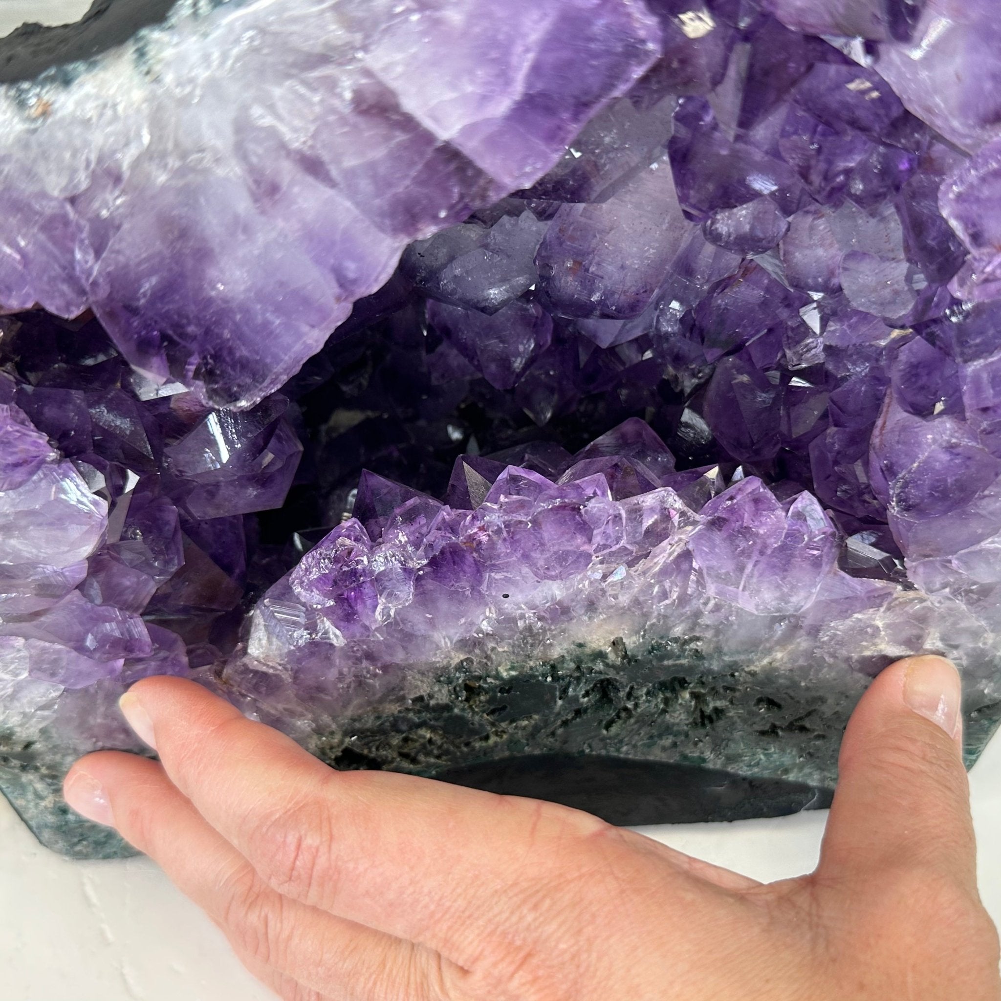 Extra Plus Quality Brazilian Amethyst Cathedral, 19.3 lbs & 11.8" Tall, Model #5601-1075 by Brazil Gems - Brazil GemsBrazil GemsExtra Plus Quality Brazilian Amethyst Cathedral, 19.3 lbs & 11.8" Tall, Model #5601-1075 by Brazil GemsCathedrals5601-1075