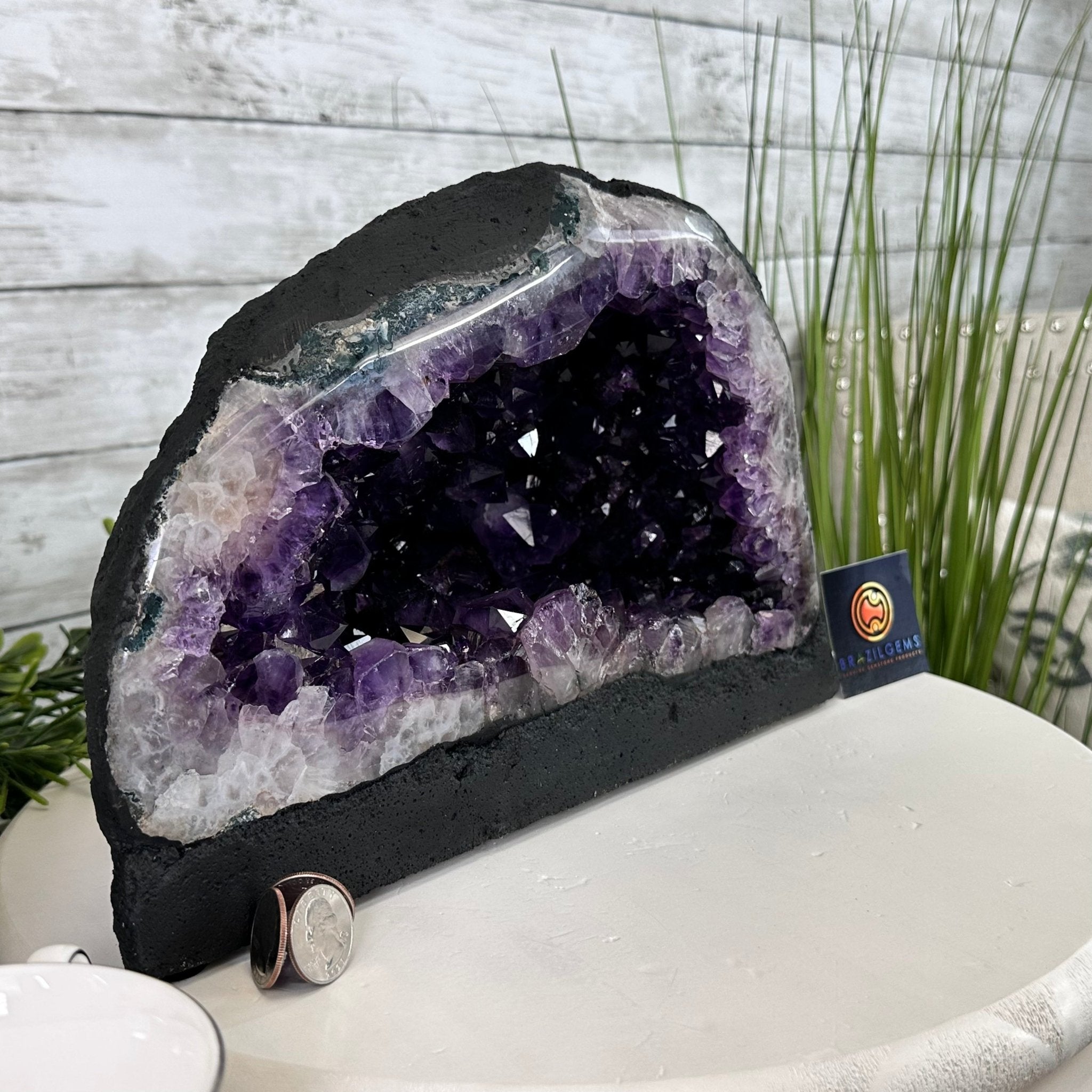 Extra Plus Quality Brazilian Amethyst Cathedral, 21.2 lbs & 8" Tall, Model #5601-1282 by Brazil Gems - Brazil GemsBrazil GemsExtra Plus Quality Brazilian Amethyst Cathedral, 21.2 lbs & 8" Tall, Model #5601-1282 by Brazil GemsCathedrals5601-1282