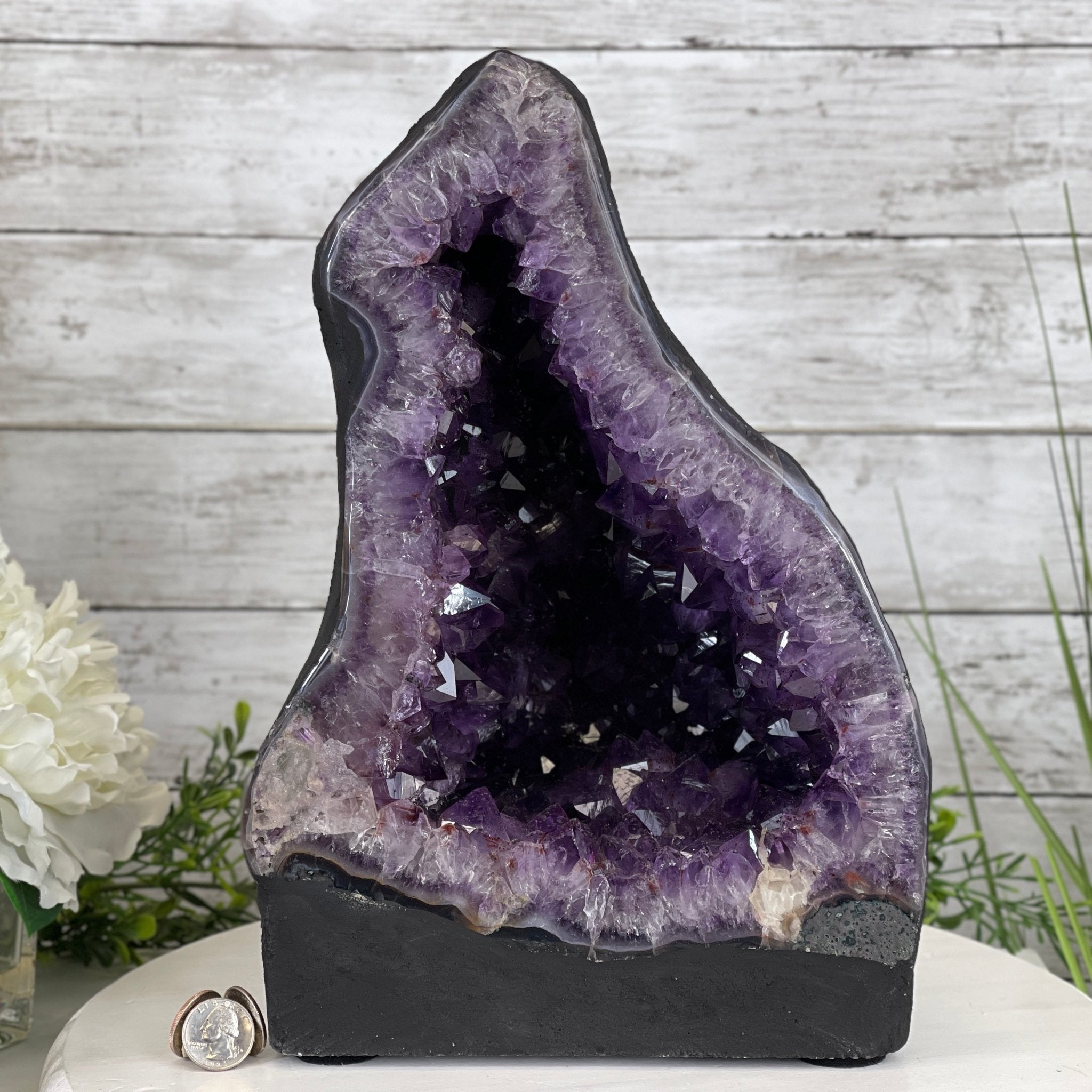 Extra Plus Quality Brazilian Amethyst Cathedral, 26.2 lbs & 13.25” tall Model #5601-1154 by Brazil Gems - Brazil GemsBrazil GemsExtra Plus Quality Brazilian Amethyst Cathedral, 26.2 lbs & 13.25” tall Model #5601-1154 by Brazil GemsCathedrals5601-1154