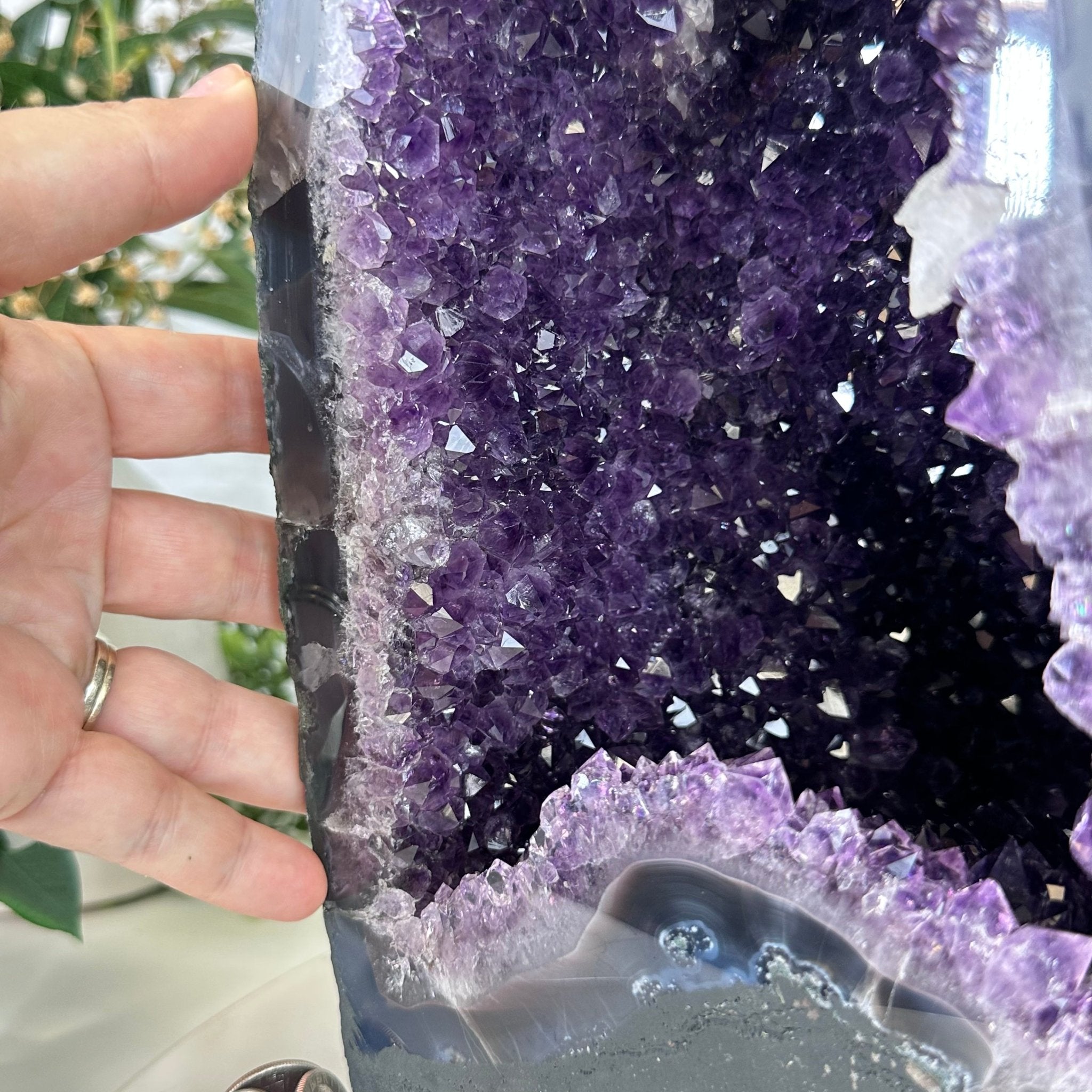 Extra Plus Quality Brazilian Amethyst Cathedral, 33.7 lbs & 14.5" Tall, Model #5601-0877 by Brazil Gems - Brazil GemsBrazil GemsExtra Plus Quality Brazilian Amethyst Cathedral, 33.7 lbs & 14.5" Tall, Model #5601-0877 by Brazil GemsCathedrals5601-0877