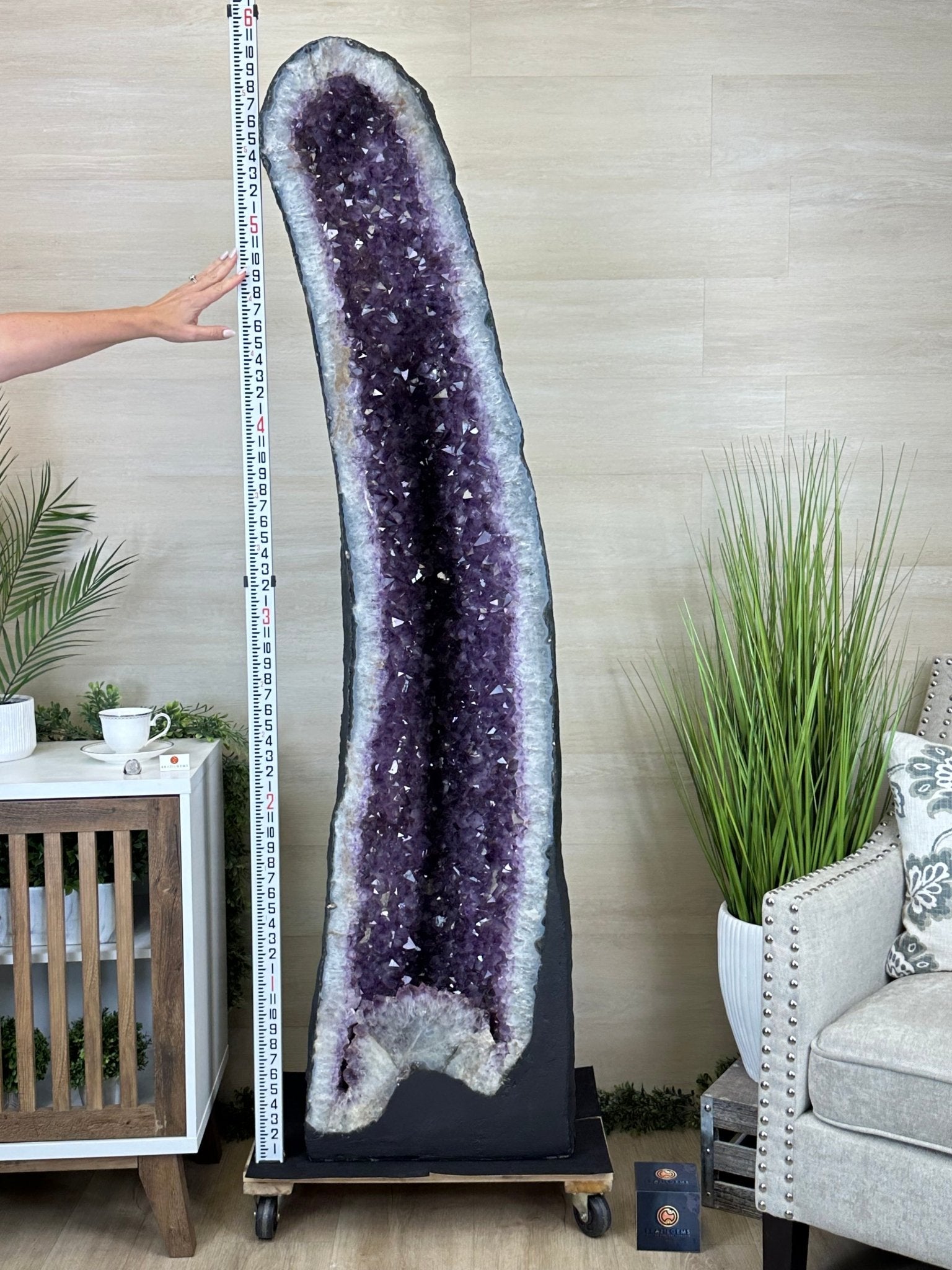 Extra Plus Quality Brazilian Amethyst Cathedral, 586.5 lbs & 71 Inches Tall #5601 - 1478 - Brazil GemsBrazil GemsExtra Plus Quality Brazilian Amethyst Cathedral, 586.5 lbs & 71 Inches Tall #5601 - 1478Cathedrals5601 - 1478