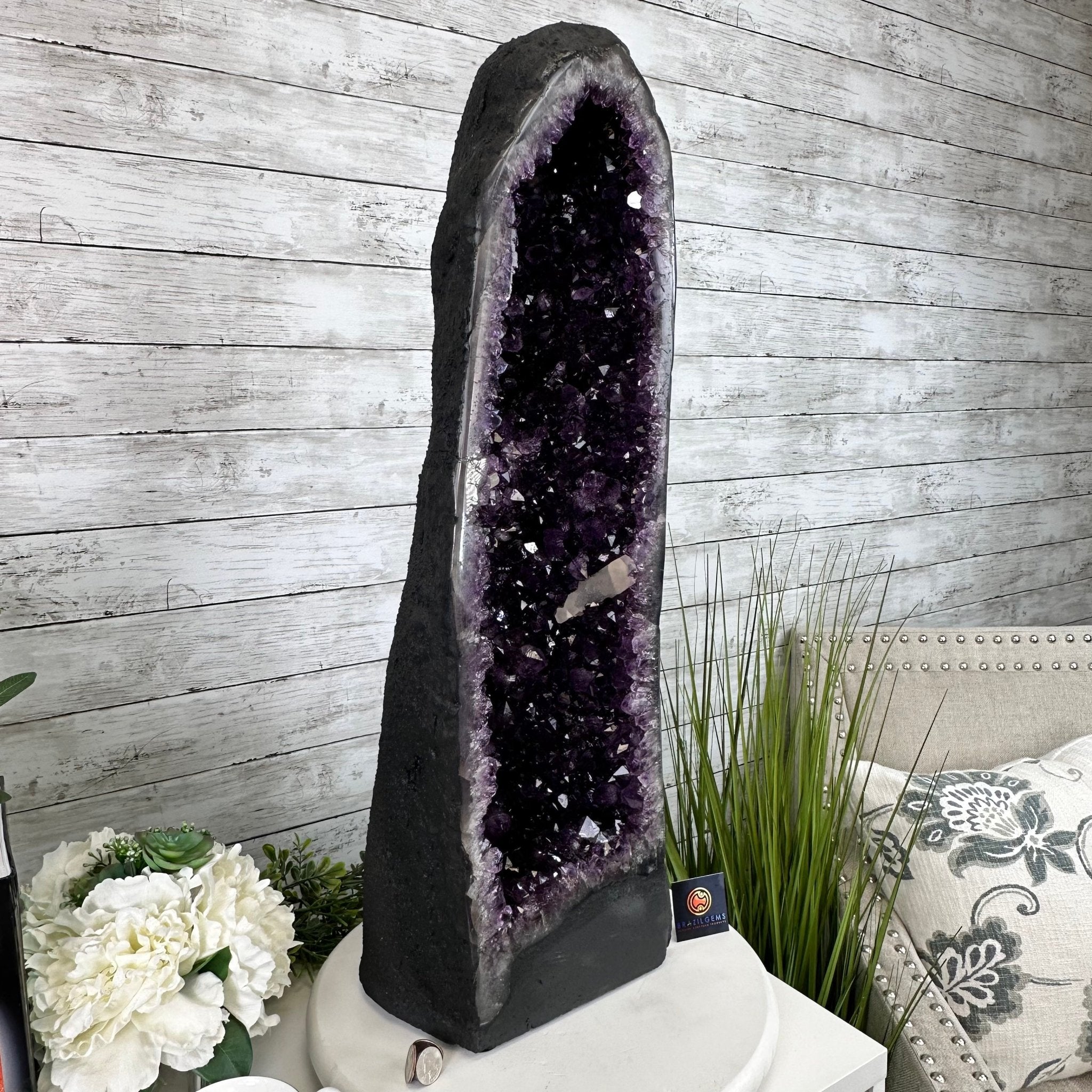 Extra Plus Quality Brazilian Amethyst Cathedral, 60.7 lbs & 29.5" Tall, Model #5601-1294 by Brazil Gems - Brazil GemsBrazil GemsExtra Plus Quality Brazilian Amethyst Cathedral, 60.7 lbs & 29.5" Tall, Model #5601-1294 by Brazil GemsCathedrals5601-1294