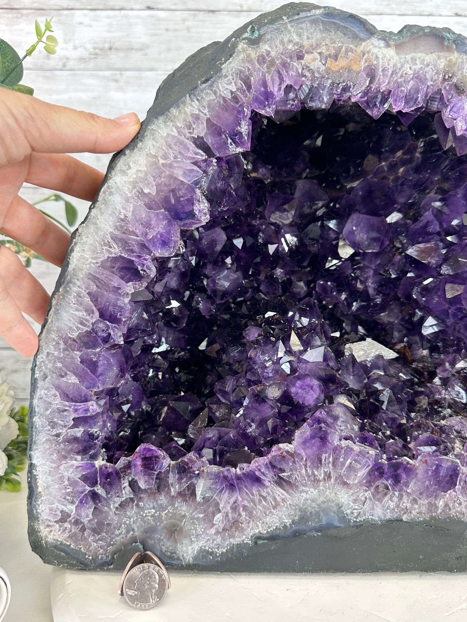 Extra Plus Quality Brazilian Amethyst Cathedral, 74.7 lbs & 13.5" Tall, Model #5601-0886 by Brazil Gems - Brazil GemsBrazil GemsExtra Plus Quality Brazilian Amethyst Cathedral, 74.7 lbs & 13.5" Tall, Model #5601-0886 by Brazil GemsCathedrals5601-0886