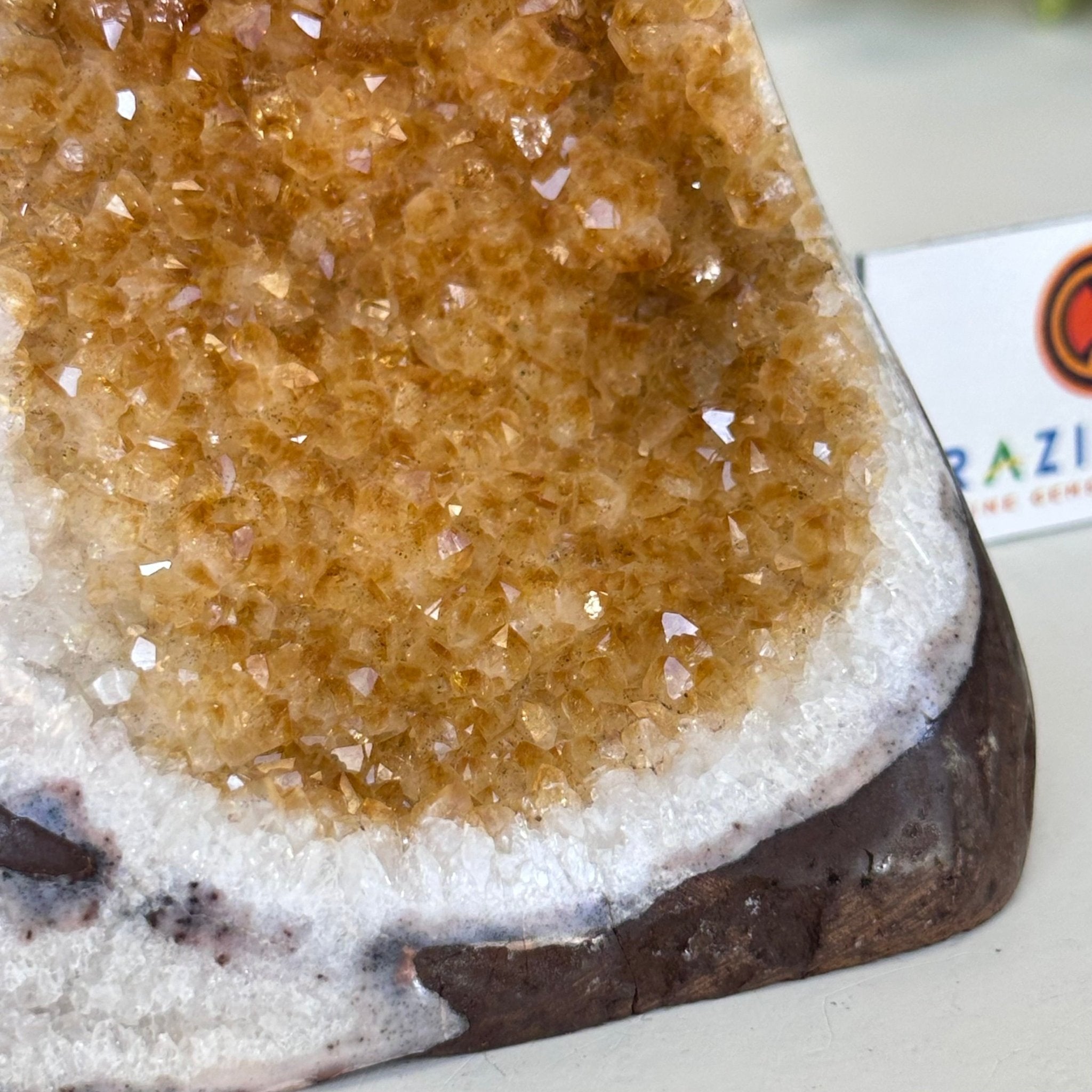 Extra Plus Quality Citrine Cluster w/ flat base, 3.1" Tall 5612 - 0196 - Brazil GemsBrazil GemsExtra Plus Quality Citrine Cluster w/ flat base, 3.1" Tall 5612 - 0196Small Clusters with Flat Bases5612 - 0196