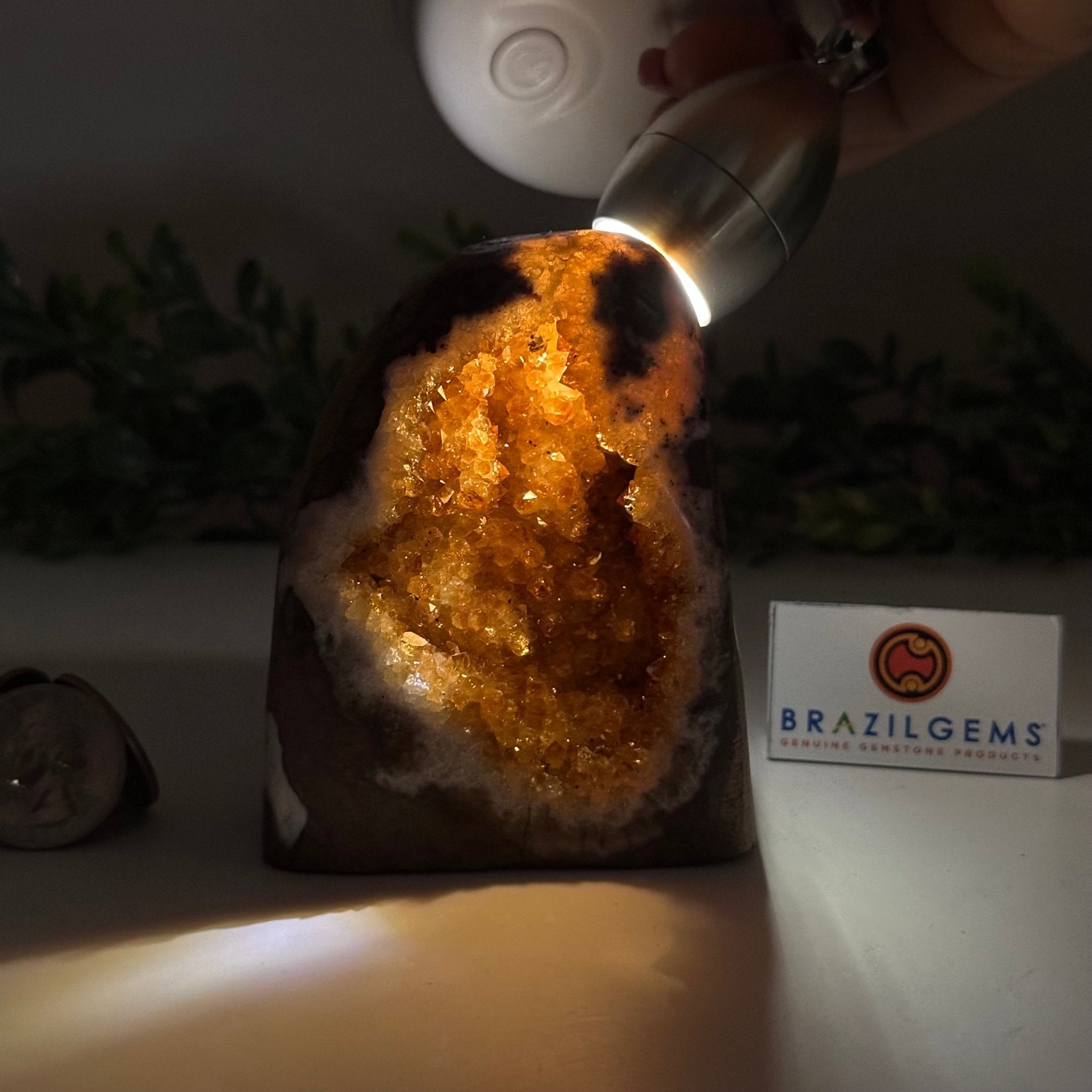 Extra Plus Quality Citrine Cluster w/ flat base, 3.4" Tall 5612 - 0210 - Brazil GemsBrazil GemsExtra Plus Quality Citrine Cluster w/ flat base, 3.4" Tall 5612 - 0210Small Clusters with Flat Bases5612 - 0210