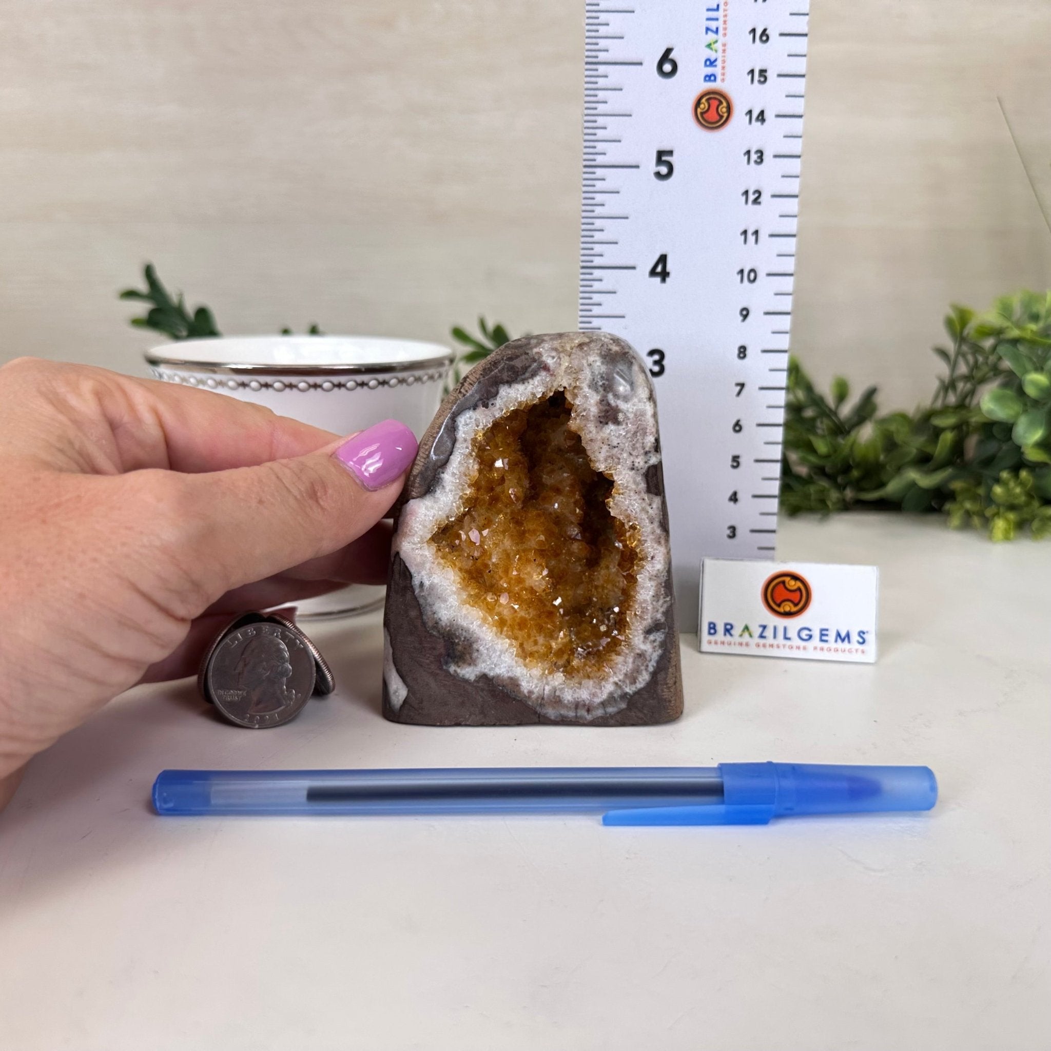 Extra Plus Quality Citrine Cluster w/ flat base, 3.4" Tall 5612 - 0210 - Brazil GemsBrazil GemsExtra Plus Quality Citrine Cluster w/ flat base, 3.4" Tall 5612 - 0210Small Clusters with Flat Bases5612 - 0210