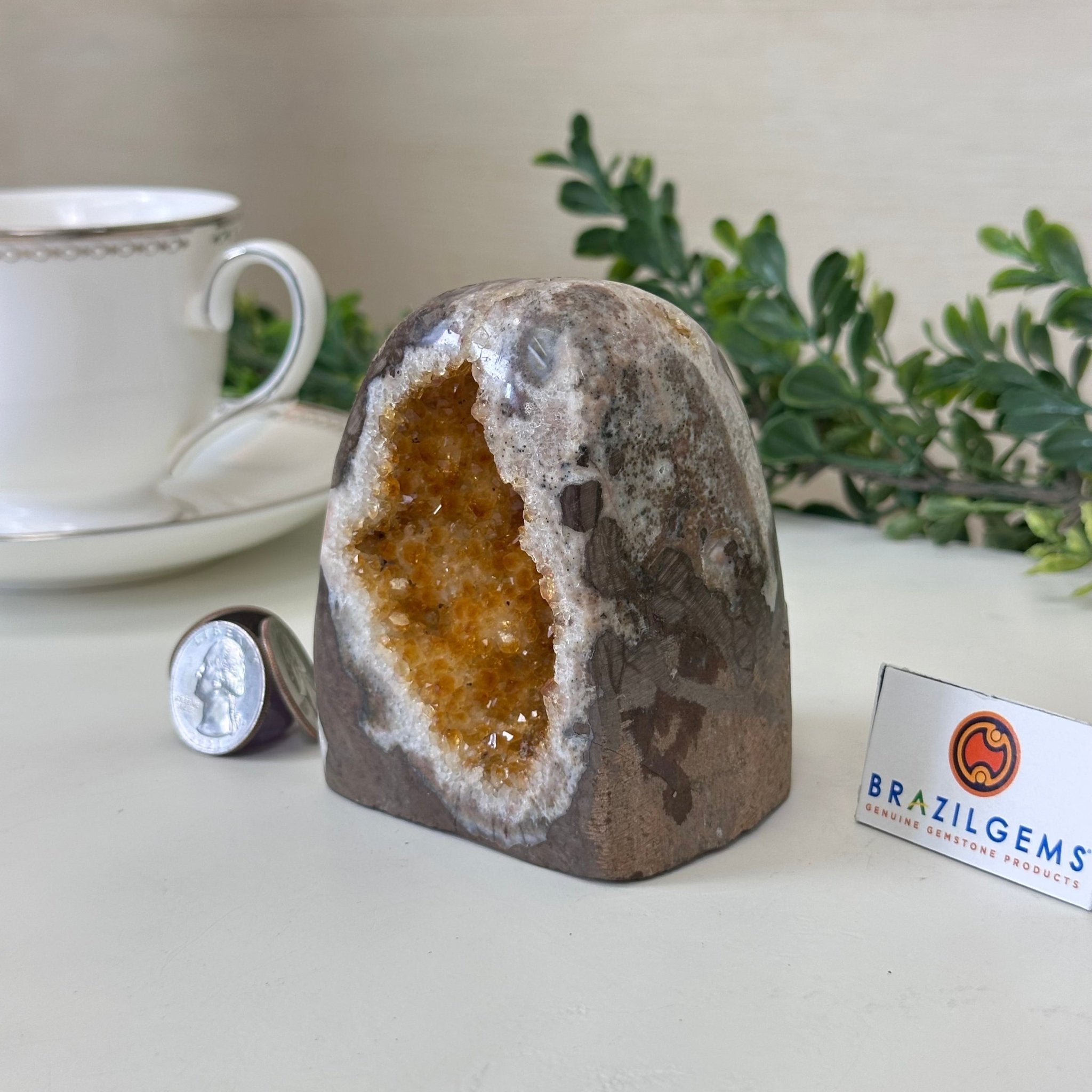 Extra Plus Quality Citrine Cluster w/ flat base, 3.4" Tall 5612 - 0210 - Brazil GemsBrazil GemsExtra Plus Quality Citrine Cluster w/ flat base, 3.4" Tall 5612 - 0210Small Clusters with Flat Bases5612 - 0210