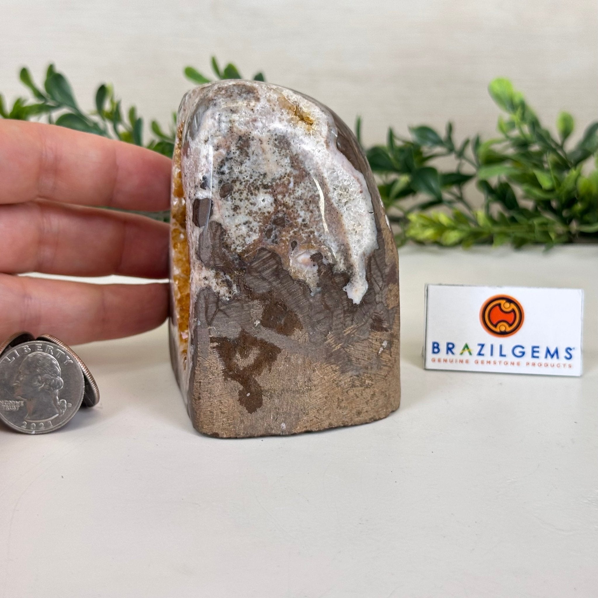 Extra Plus Quality Citrine Cluster w/ flat base, 3.4" Tall 5612 - 0210 - Brazil GemsBrazil GemsExtra Plus Quality Citrine Cluster w/ flat base, 3.4" Tall 5612 - 0210Small Clusters with Flat Bases5612 - 0210