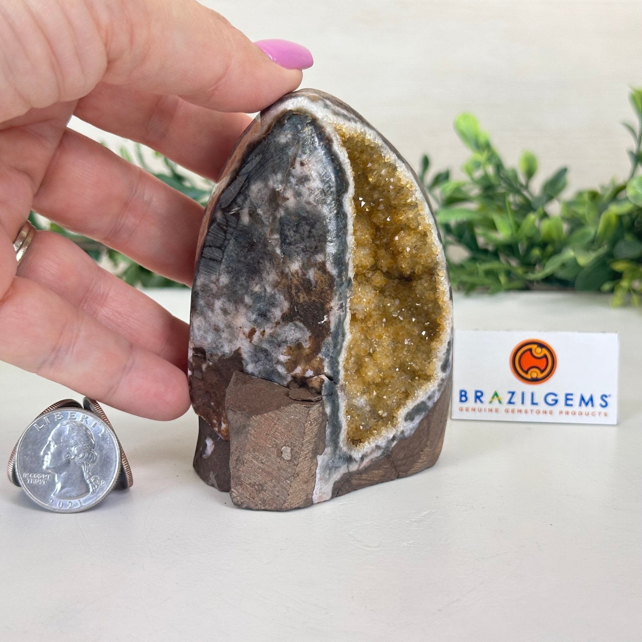 Extra Plus Quality Citrine Cluster w/ flat base, 3.7" Tall 5612 - 0179 - Brazil GemsBrazil GemsExtra Plus Quality Citrine Cluster w/ flat base, 3.7" Tall 5612 - 0179Small Clusters with Flat Bases5612 - 0179