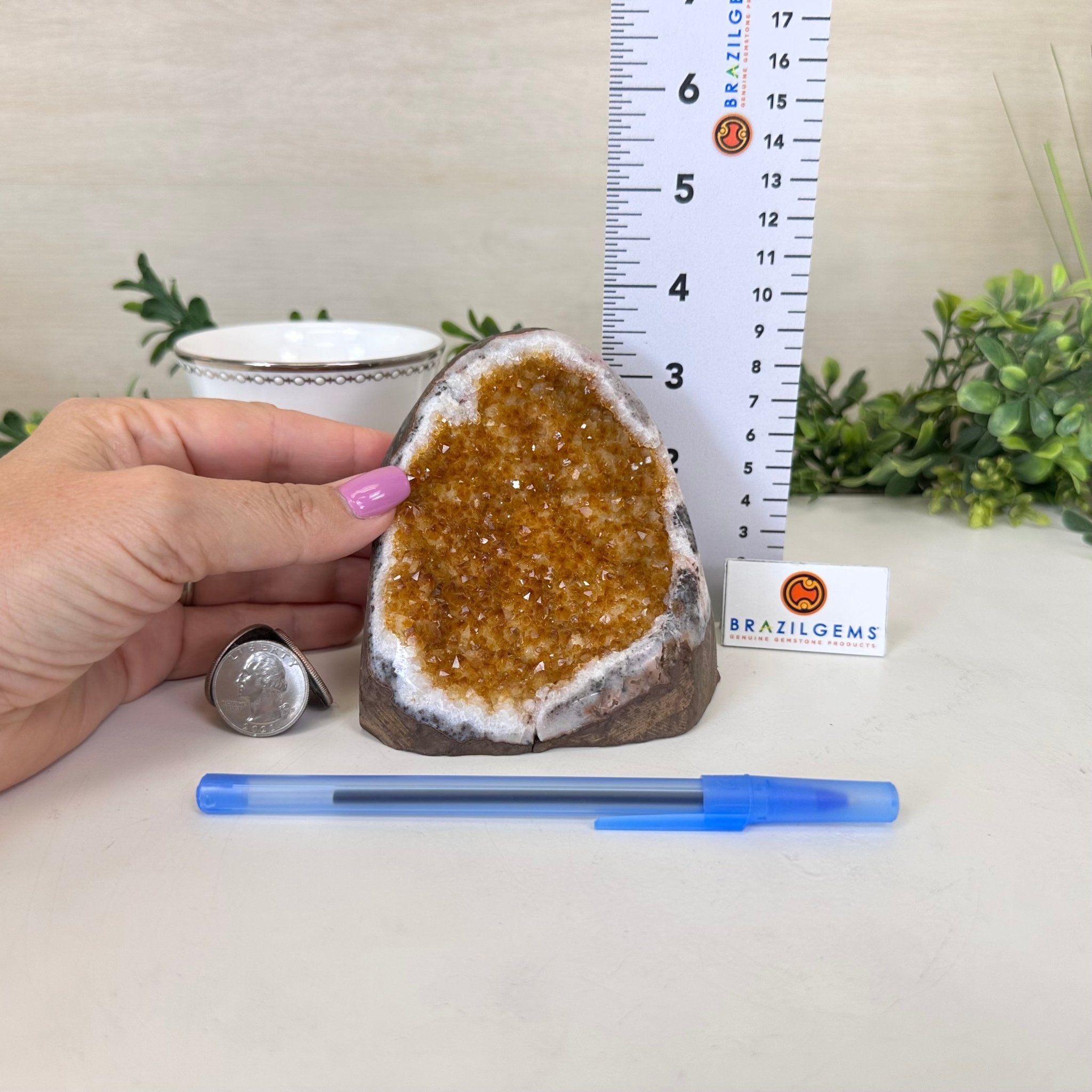 Extra Plus Quality Citrine Cluster w/ flat base, 3.7" Tall 5612 - 0222 - Brazil GemsBrazil GemsExtra Plus Quality Citrine Cluster w/ flat base, 3.7" Tall 5612 - 0222Small Clusters with Flat Bases5612 - 0222