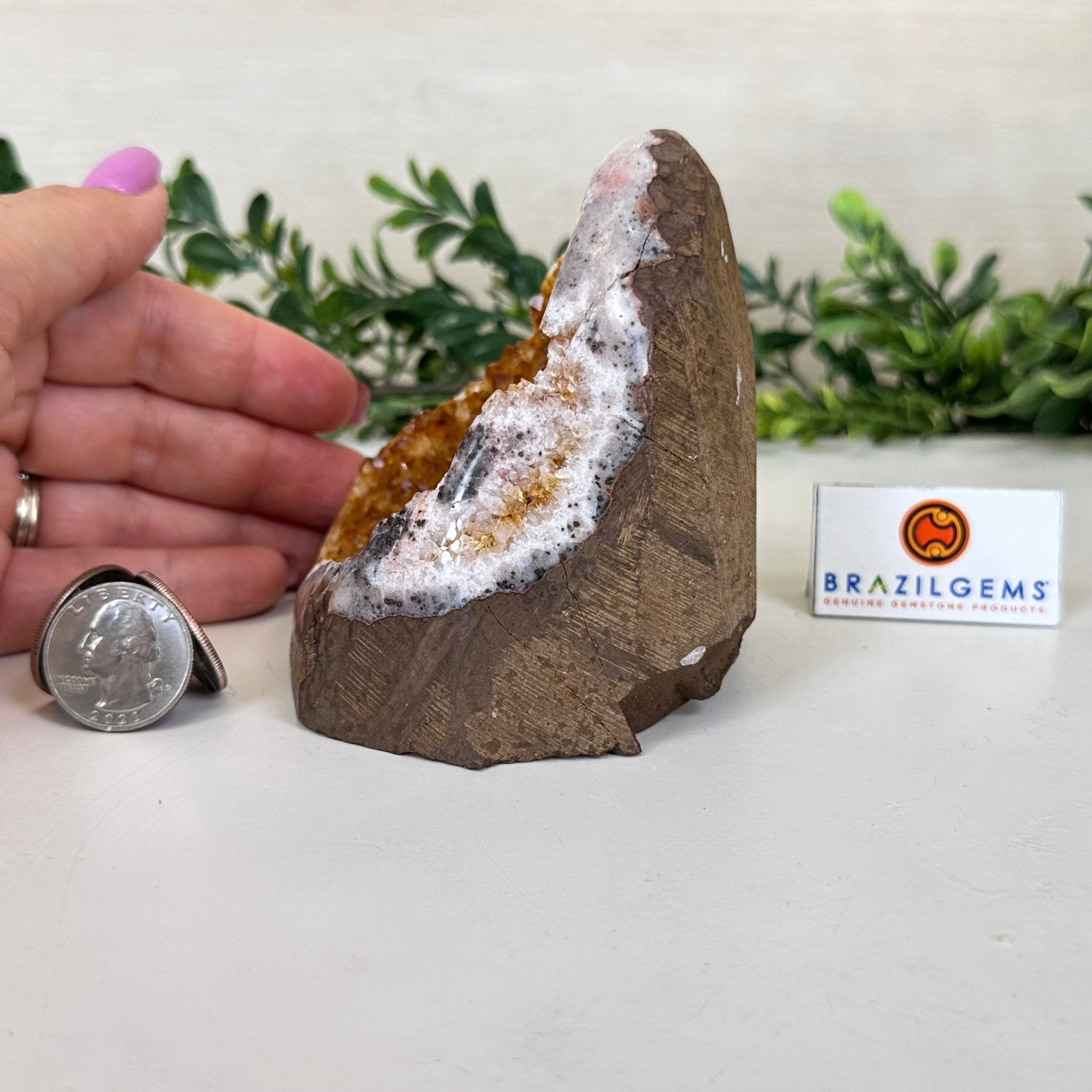 Extra Plus Quality Citrine Cluster w/ flat base, 3.7" Tall 5612 - 0222 - Brazil GemsBrazil GemsExtra Plus Quality Citrine Cluster w/ flat base, 3.7" Tall 5612 - 0222Small Clusters with Flat Bases5612 - 0222