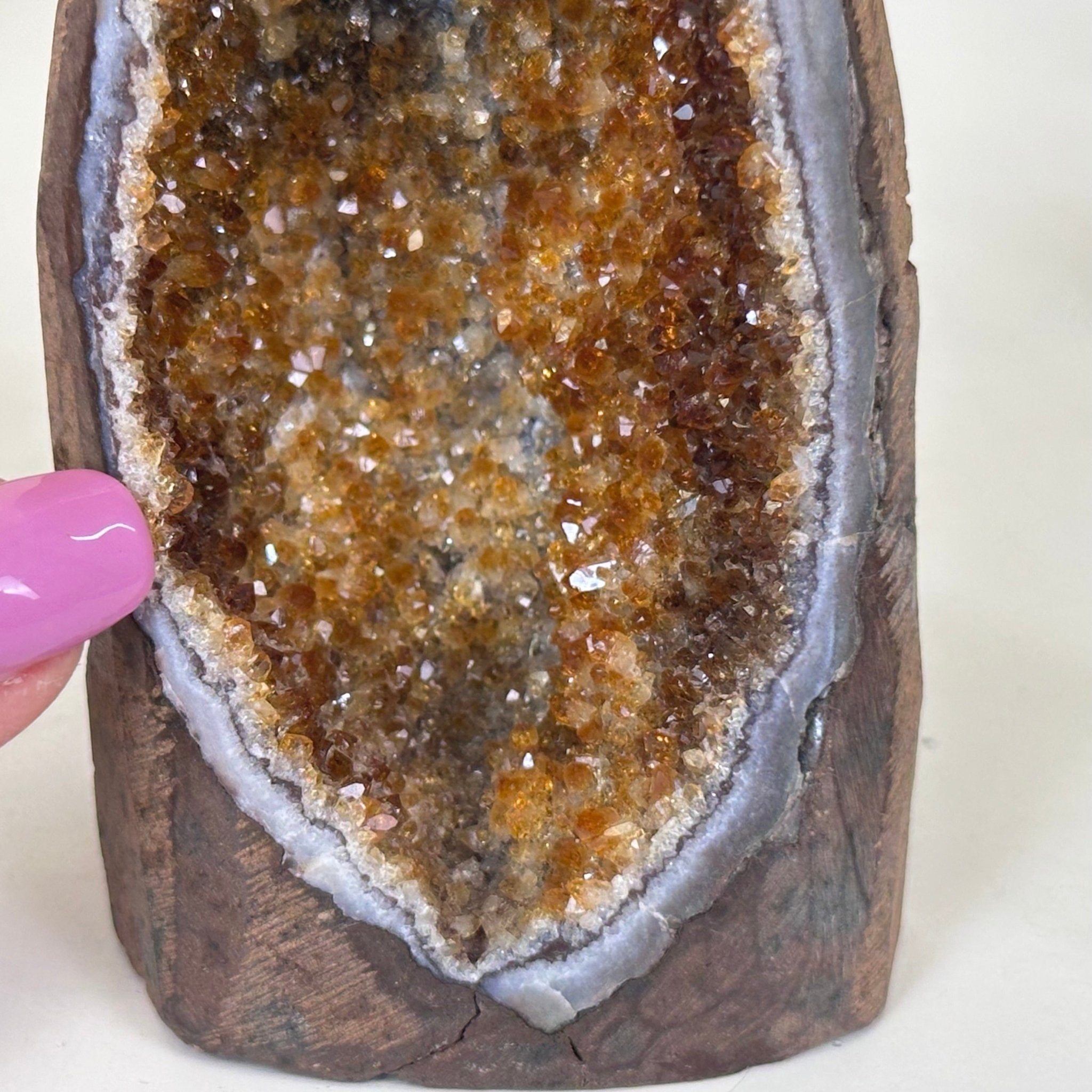 Extra Plus Quality Citrine Cluster w/ flat base, 3.8" Tall 5612 - 0176 - Brazil GemsBrazil GemsExtra Plus Quality Citrine Cluster w/ flat base, 3.8" Tall 5612 - 0176Small Clusters with Flat Bases5612 - 0176