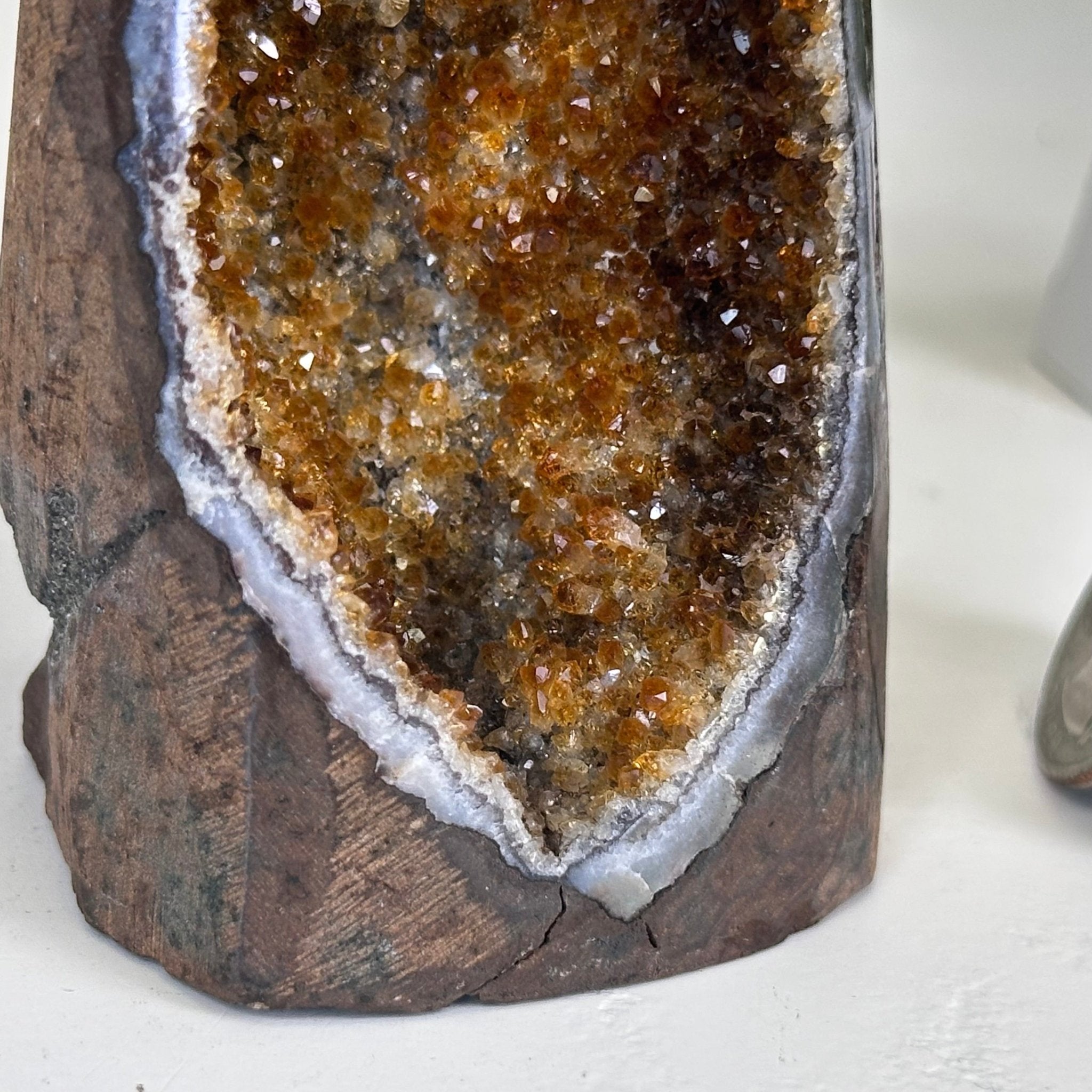 Extra Plus Quality Citrine Cluster w/ flat base, 3.8" Tall 5612 - 0176 - Brazil GemsBrazil GemsExtra Plus Quality Citrine Cluster w/ flat base, 3.8" Tall 5612 - 0176Small Clusters with Flat Bases5612 - 0176