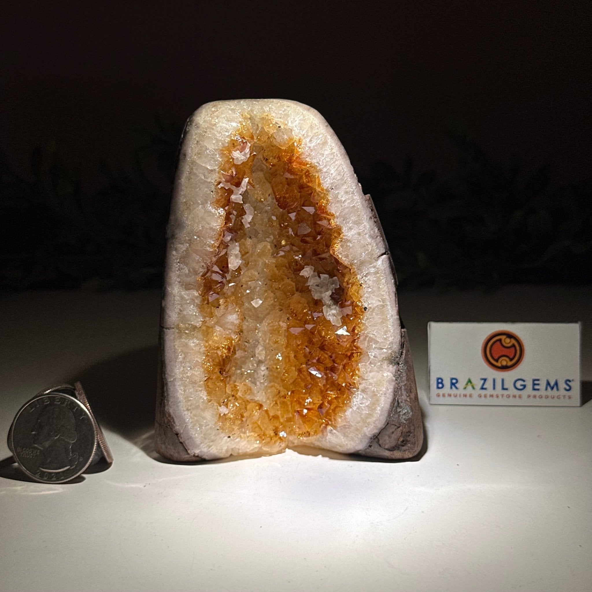Extra Plus Quality Citrine Cluster w/ flat base, 4" Tall 5612 - 0189 - Brazil GemsBrazil GemsExtra Plus Quality Citrine Cluster w/ flat base, 4" Tall 5612 - 0189Small Clusters with Flat Bases5612 - 0189