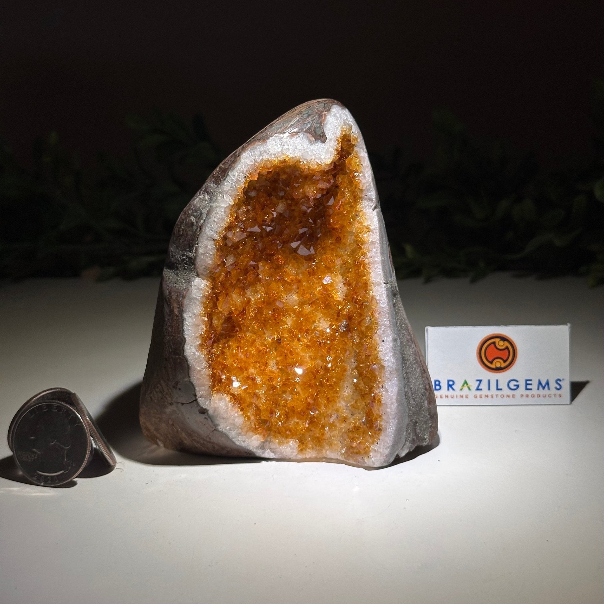 Extra Plus Quality Citrine Cluster w/ flat base, 4.1" Tall 5612 - 0195 - Brazil GemsBrazil GemsExtra Plus Quality Citrine Cluster w/ flat base, 4.1" Tall 5612 - 0195Small Clusters with Flat Bases5612 - 0195