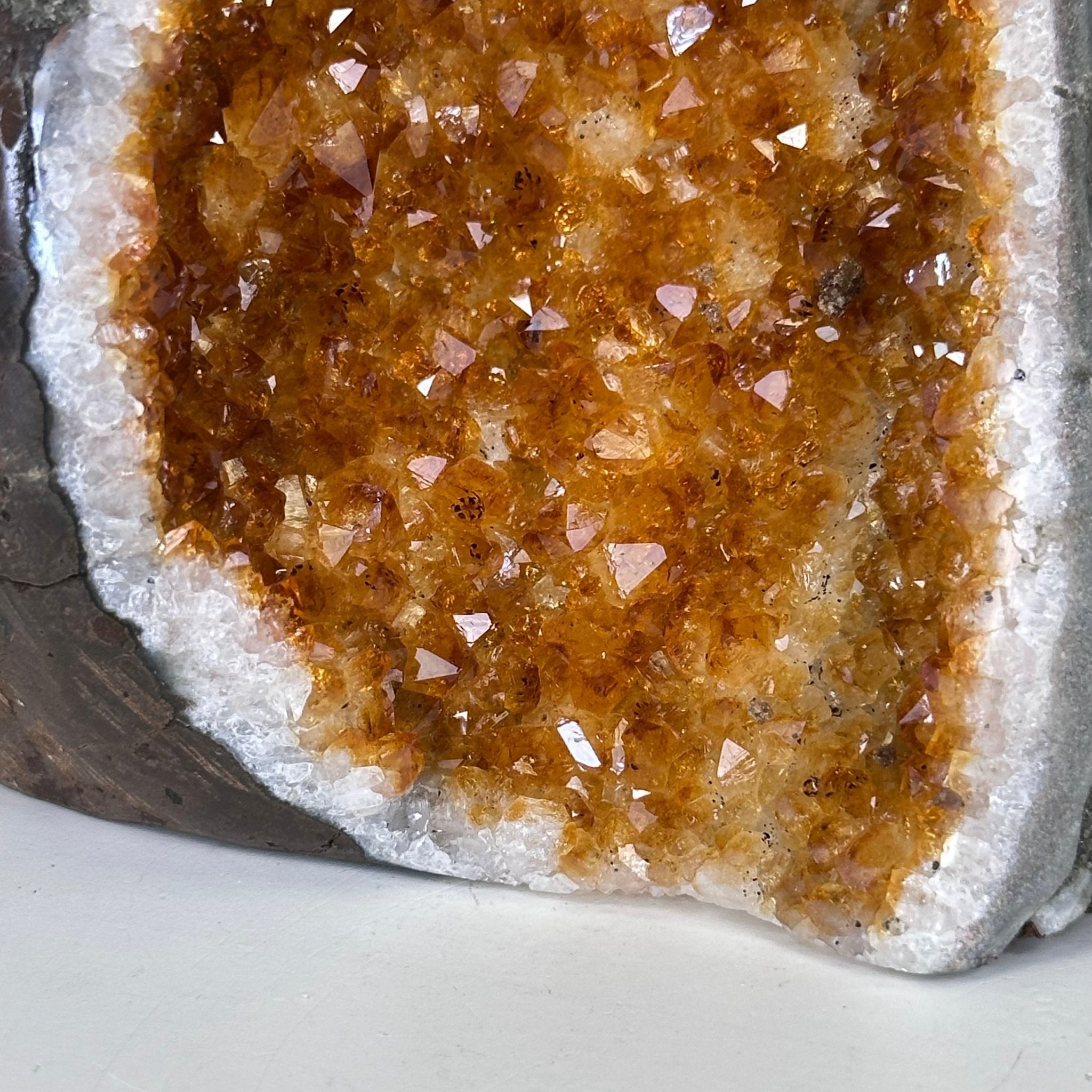 Extra Plus Quality Citrine Cluster w/ flat base, 4.1" Tall 5612 - 0195 - Brazil GemsBrazil GemsExtra Plus Quality Citrine Cluster w/ flat base, 4.1" Tall 5612 - 0195Small Clusters with Flat Bases5612 - 0195